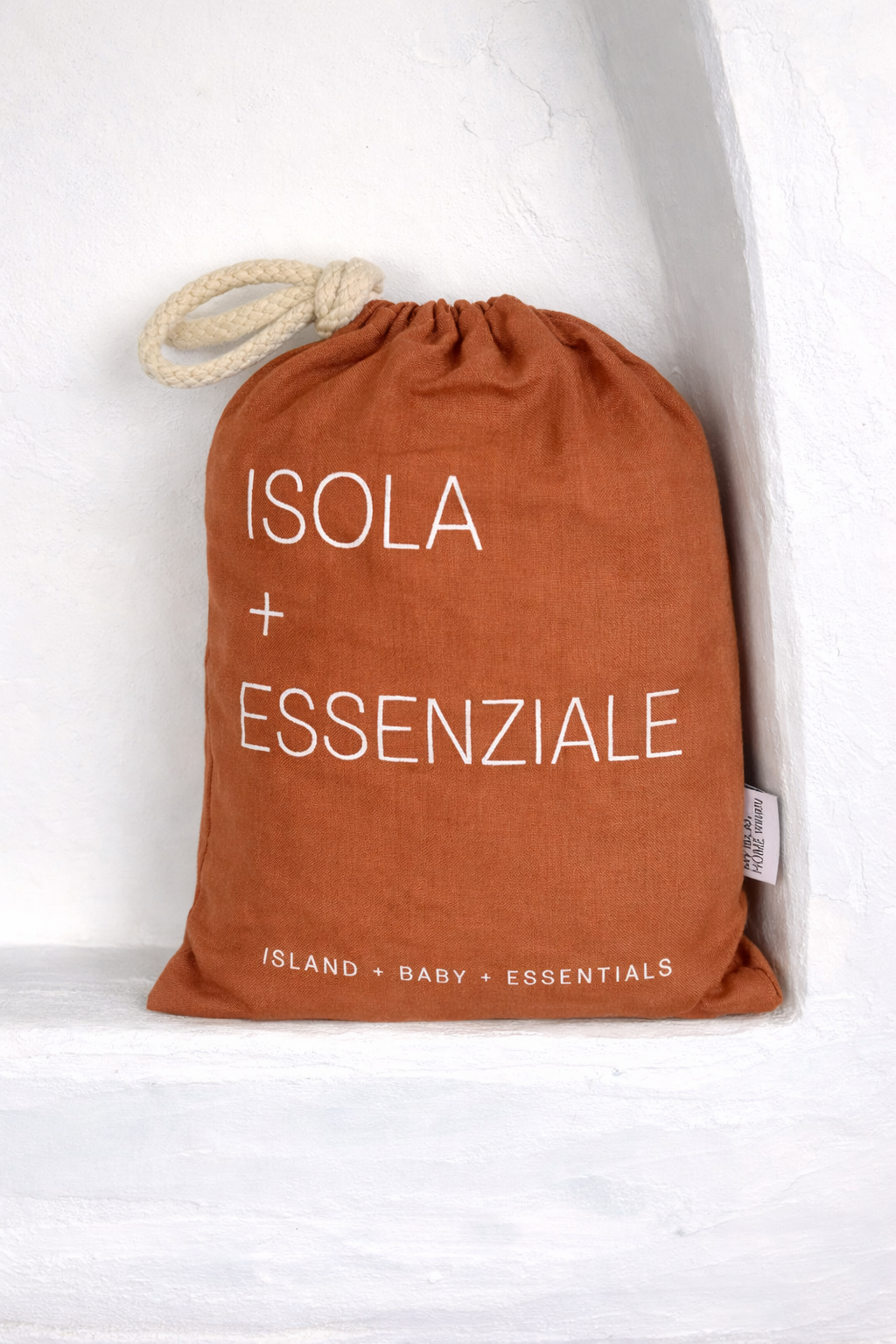 Isola French Flax Linen Fitted Cot Sheet | Rust