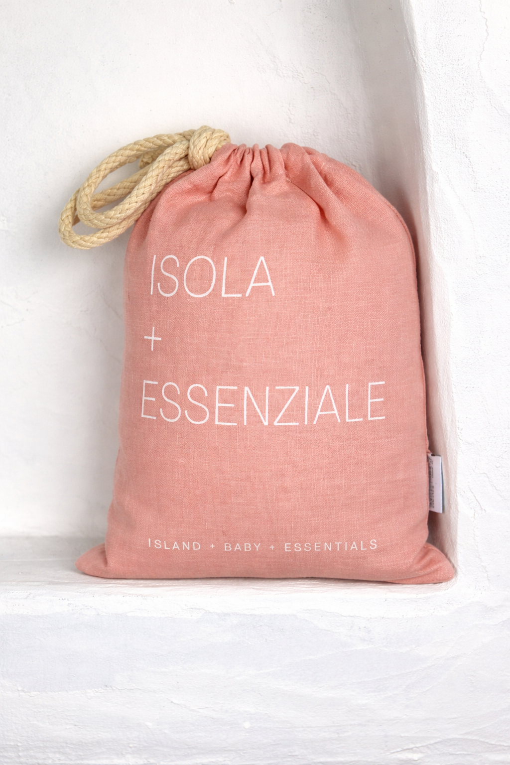 Isola French Flax Linen Fitted Cot Sheet | Blush