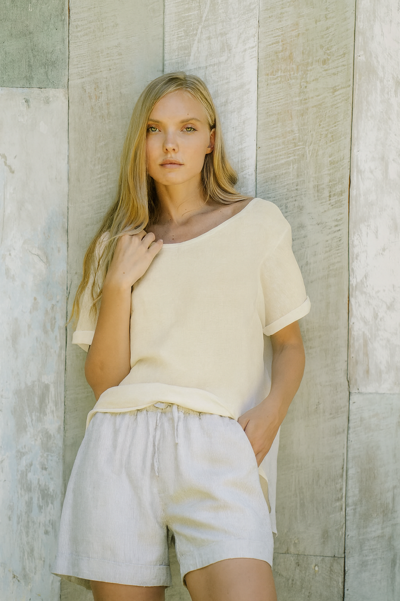 Sardinia Classic Linen Resort Tee