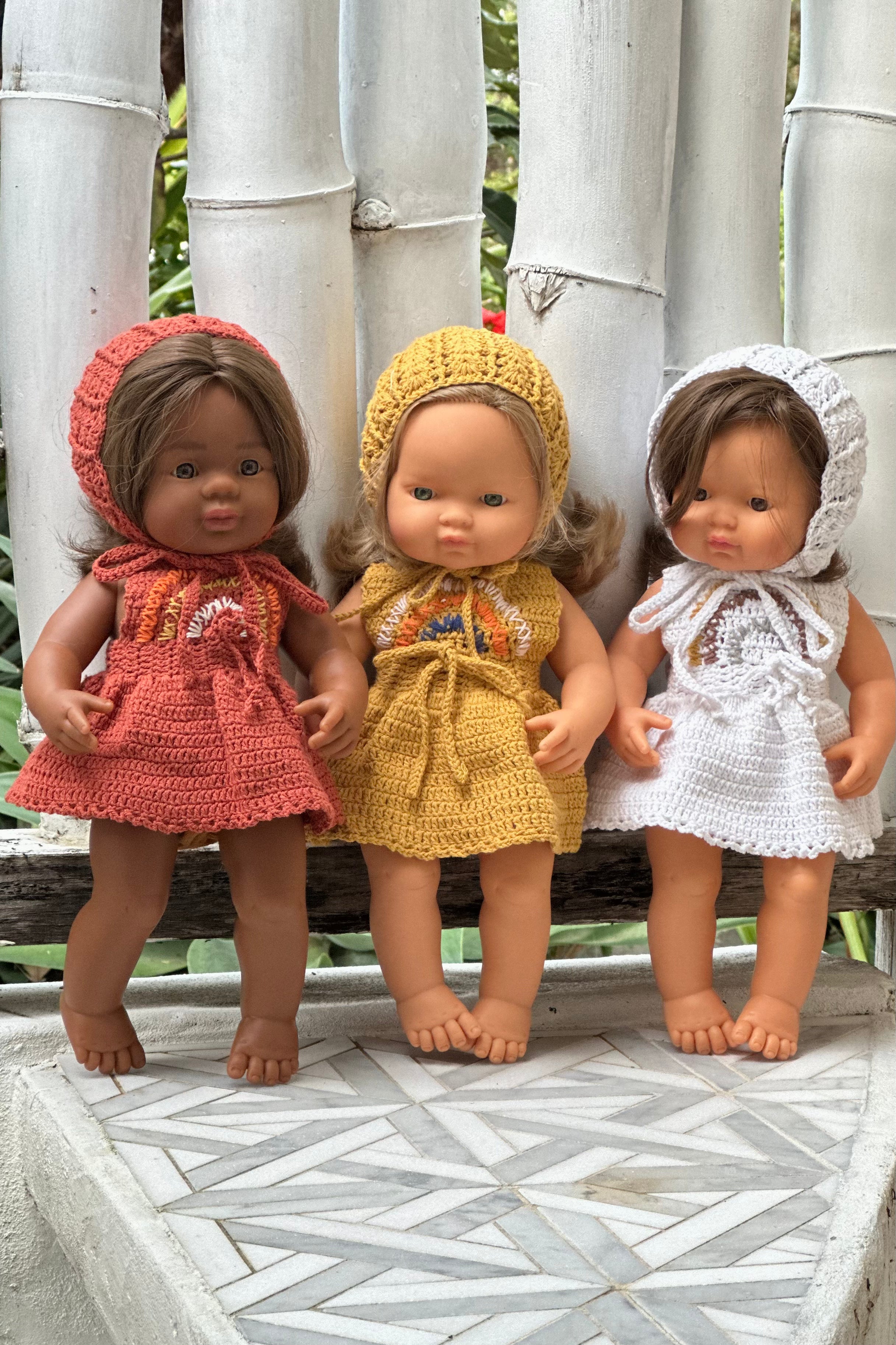 Miniland Doll Clothes | Pippa Dress & Bonnet 38cm