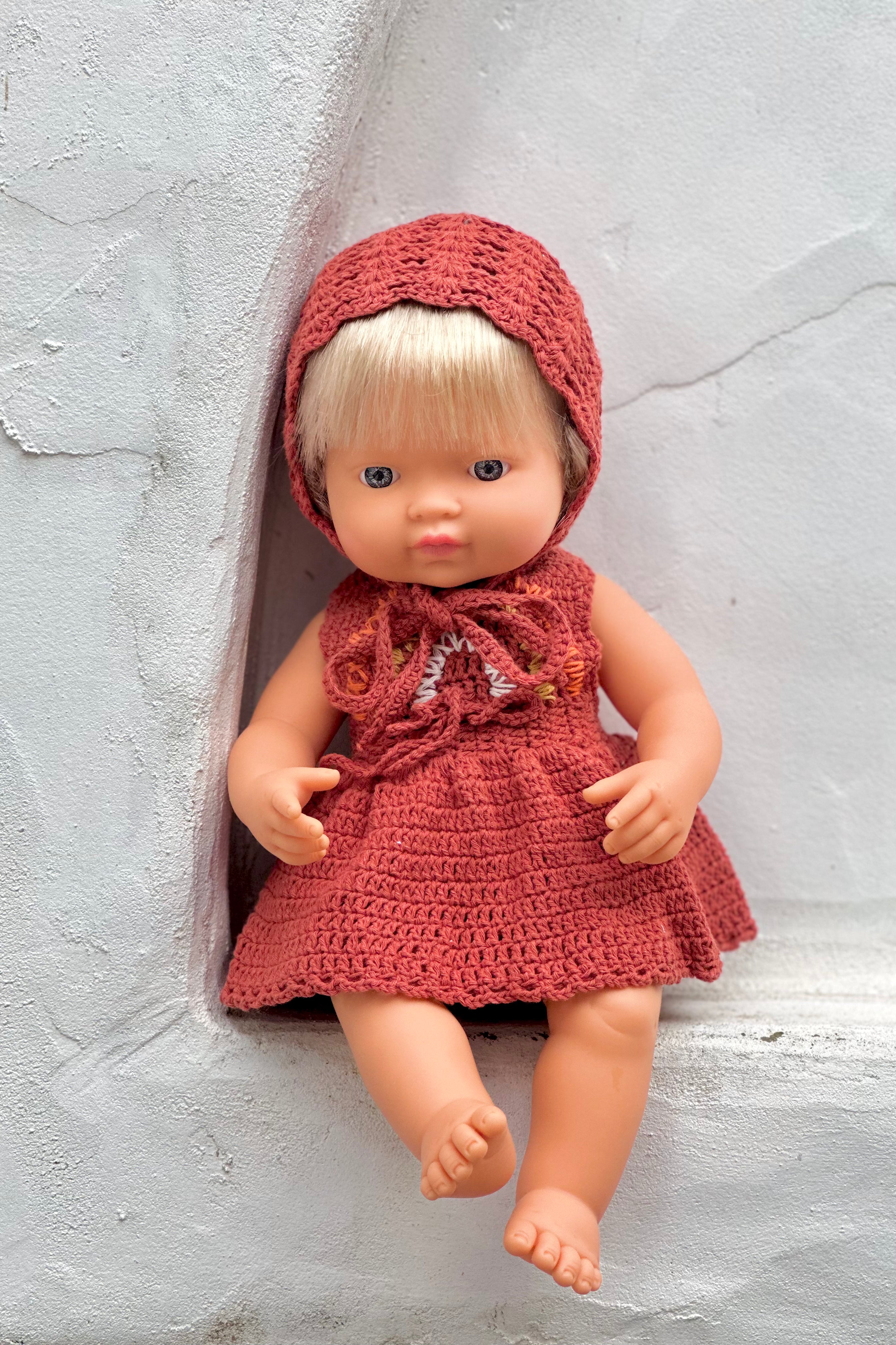 Miniland Doll Clothes | Pippa Dress & Bonnet 38cm