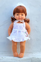 Miniland Doll Clothes | Matilda Dress & Bonnet 38cm