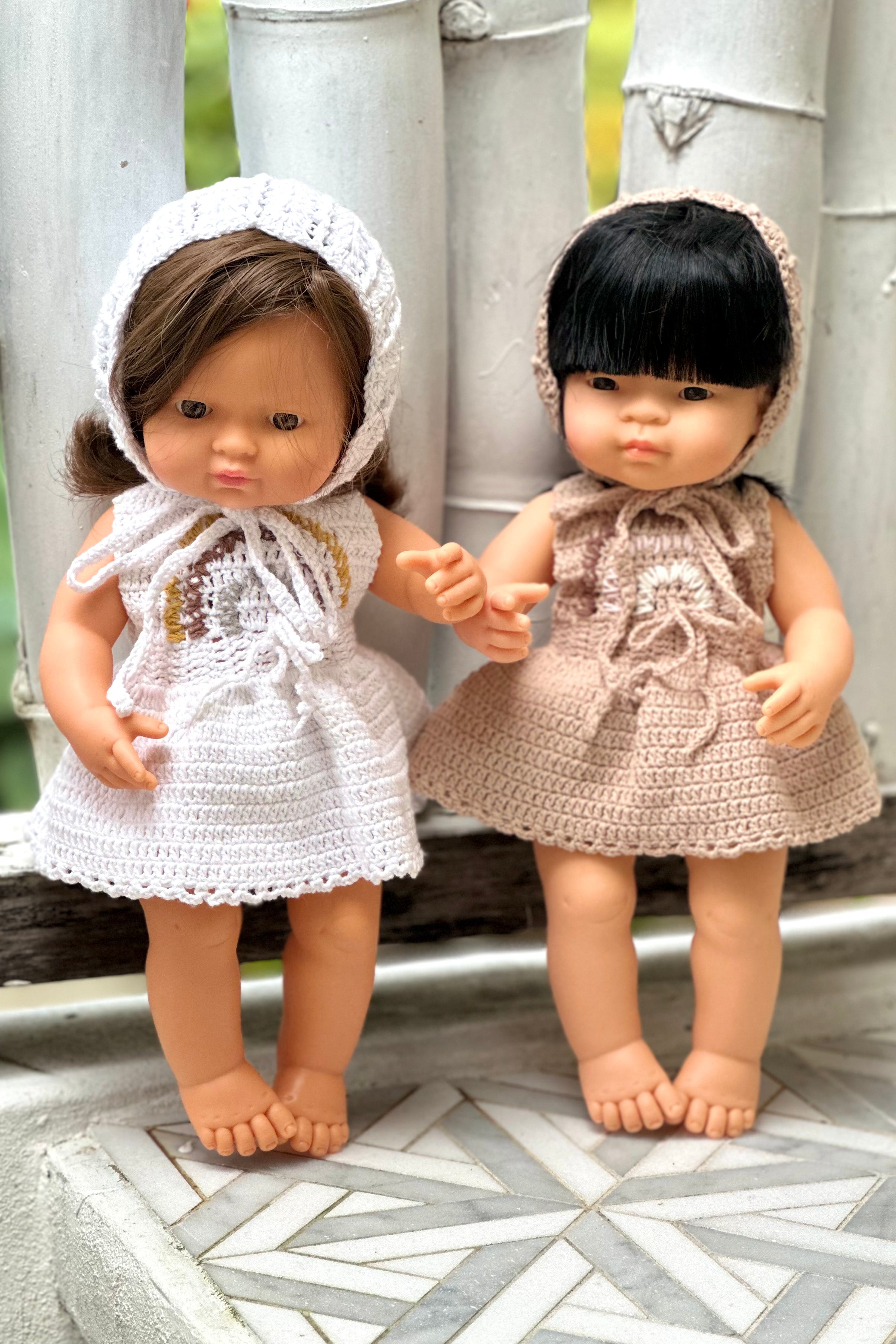 Miniland Doll Clothes | Pippa Dress & Bonnet 38cm