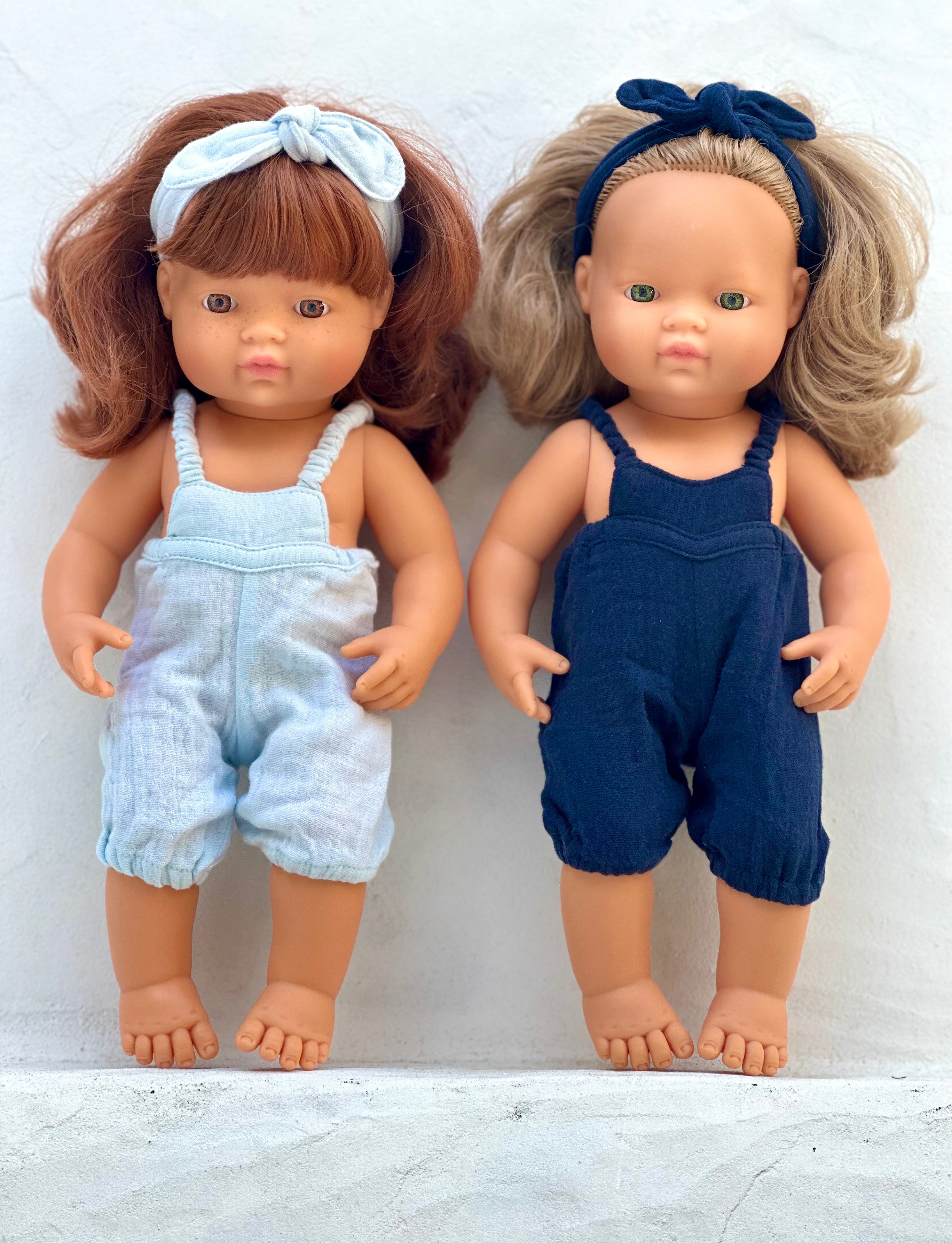 Miniland Doll Clothes | Mia Overalls & Headband 38cm