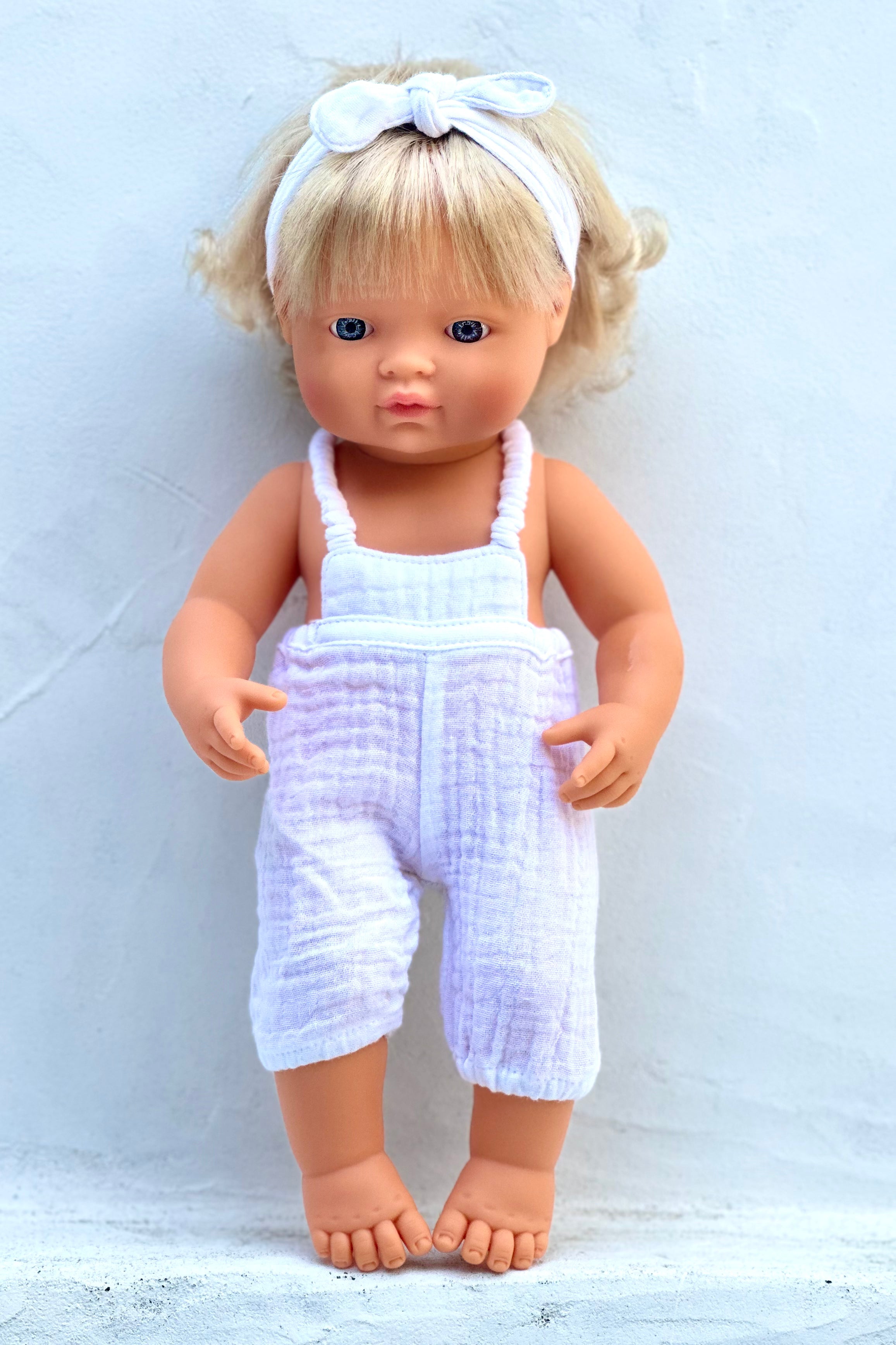 Miniland Doll Clothes | Mia Overalls & Headband 38cm