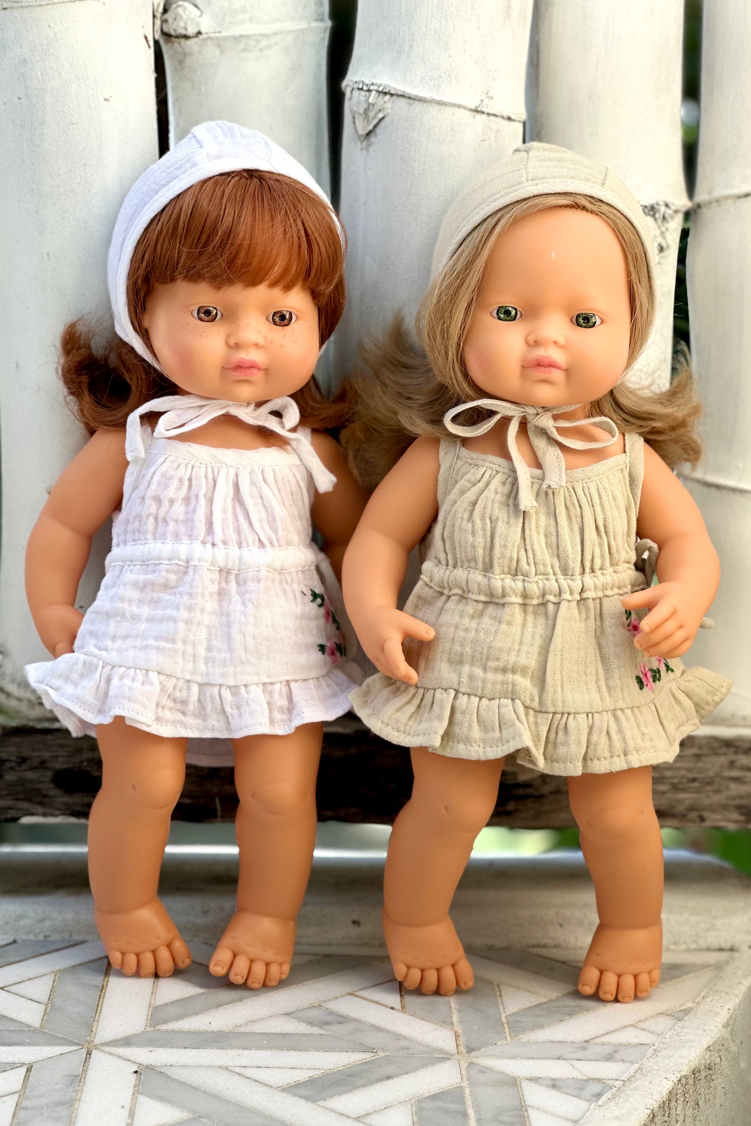 Miniland Doll Clothes | Matilda Dress & Bonnet 38cm