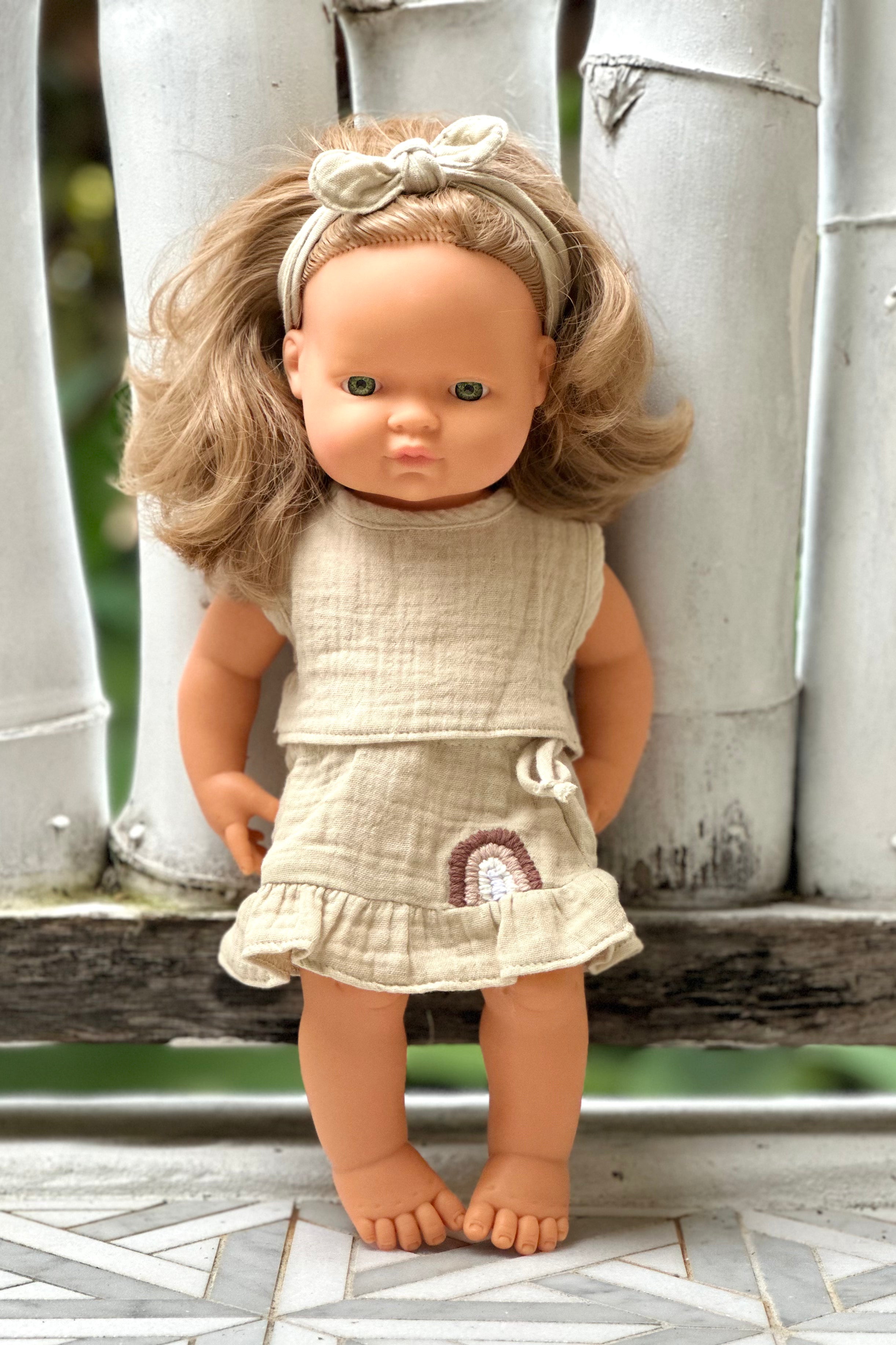 Miniland Doll Clothes | Charlotte Top, Skirt & Headband 38cm