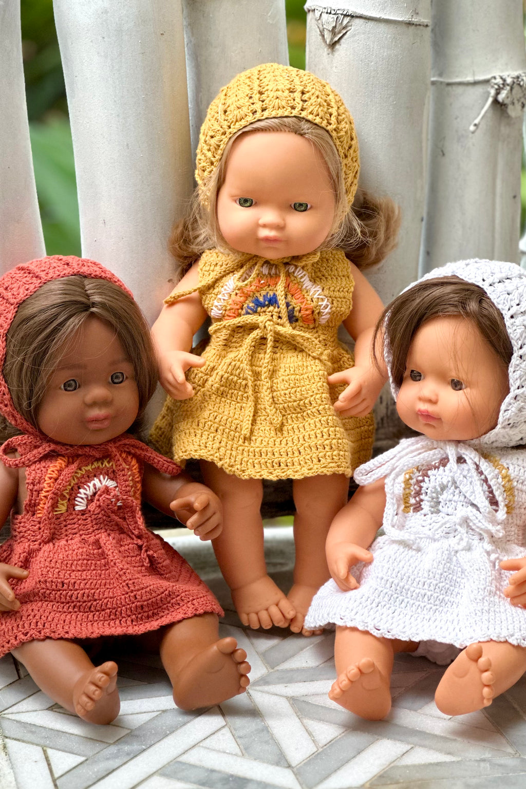 Miniland Doll Clothes | Pippa Dress & Bonnet 38cm