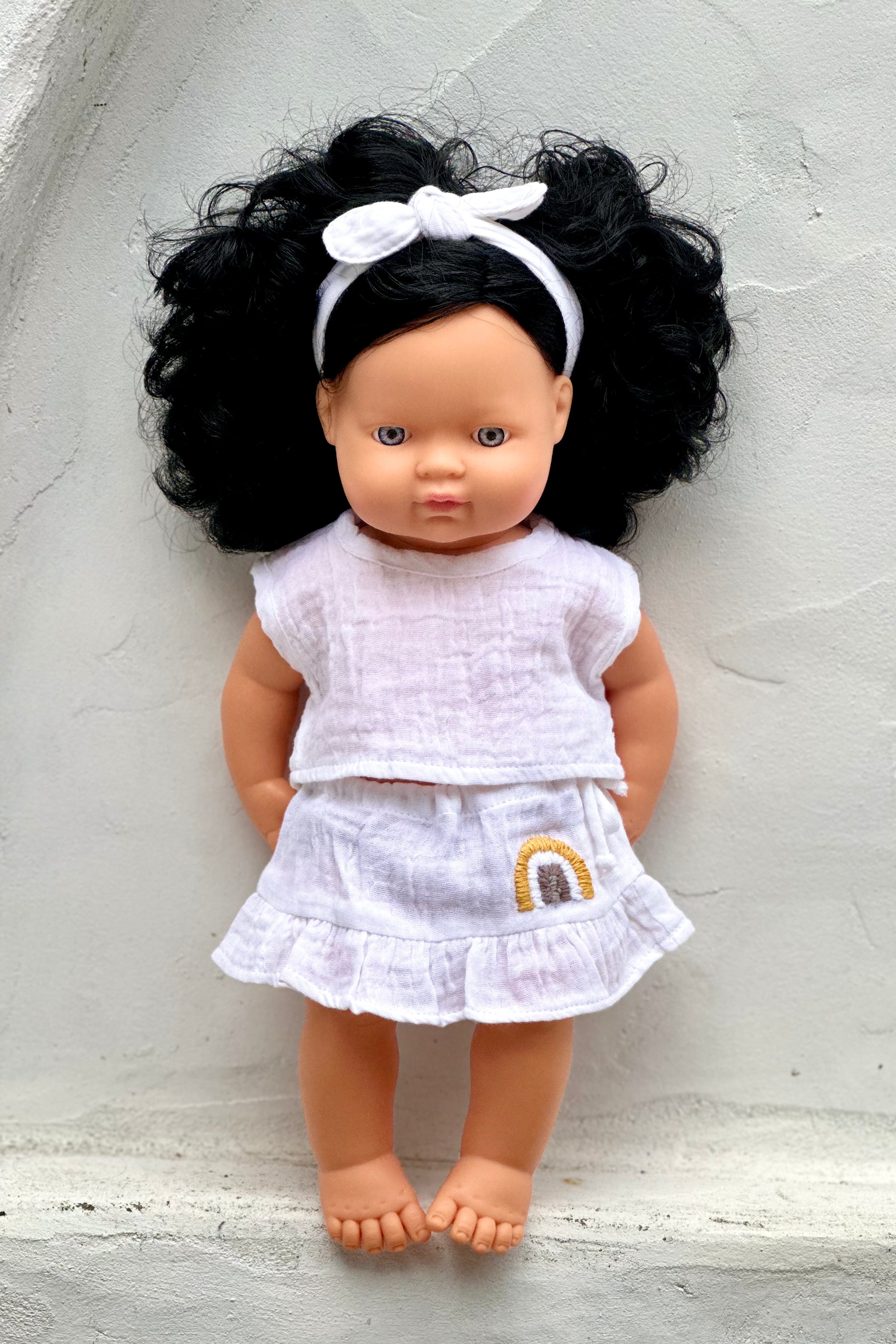 Miniland Doll Clothes | Charlotte Top, Skirt & Headband 38cm