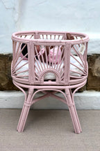Rattan Rainbow Doll Bassinet | Pink