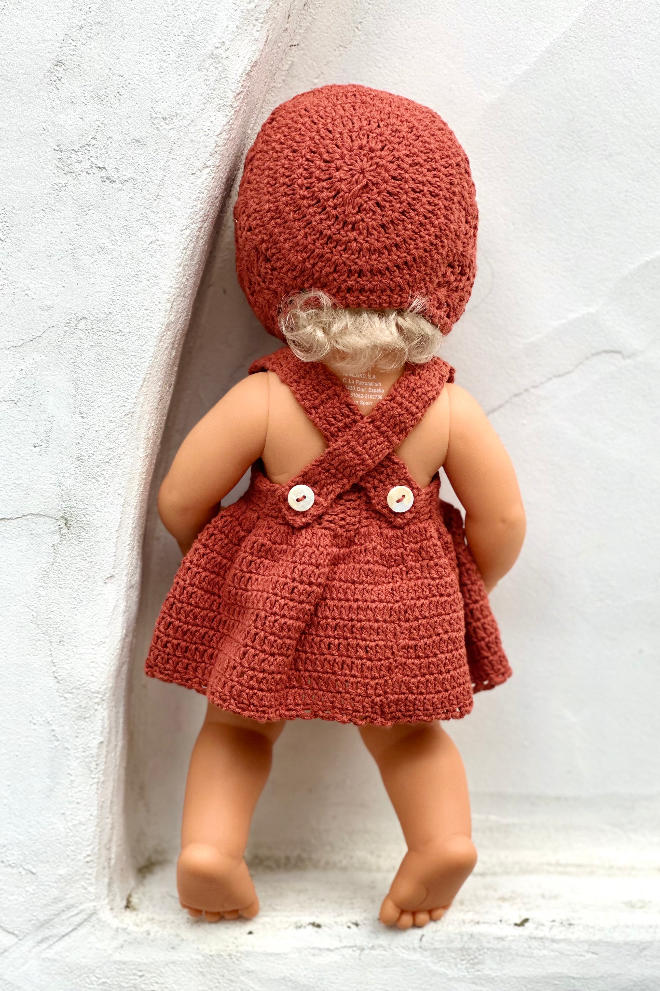 Miniland Doll Clothes | Pippa Dress & Bonnet 38cm