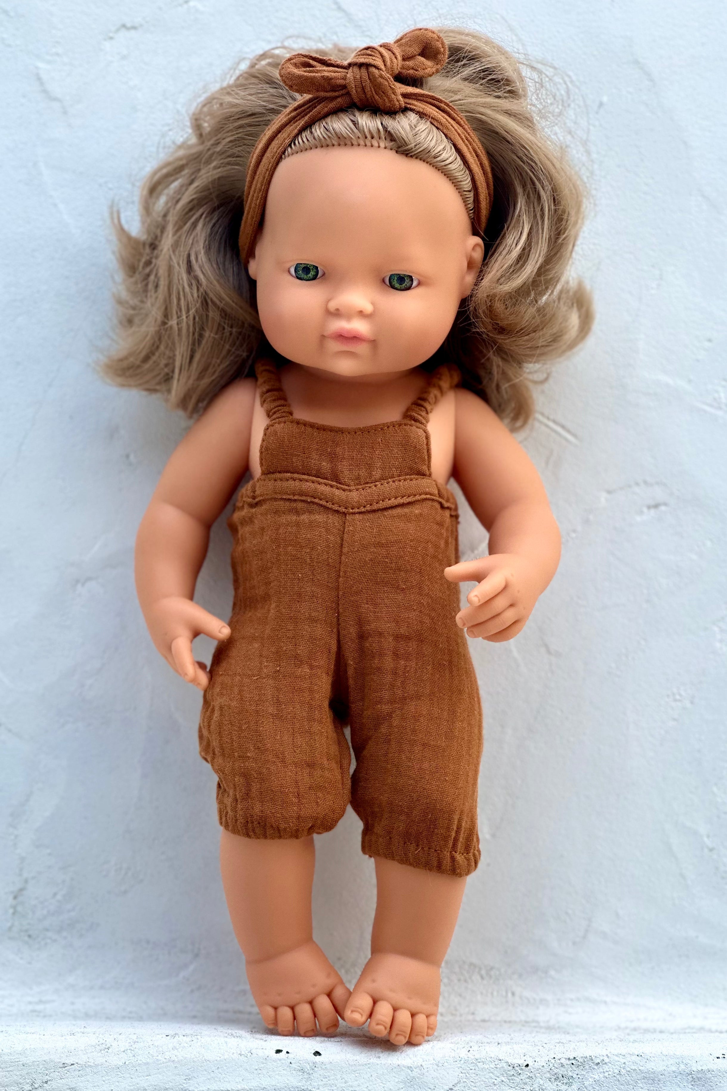 Miniland Doll Clothes | Mia Overalls & Headband 38cm