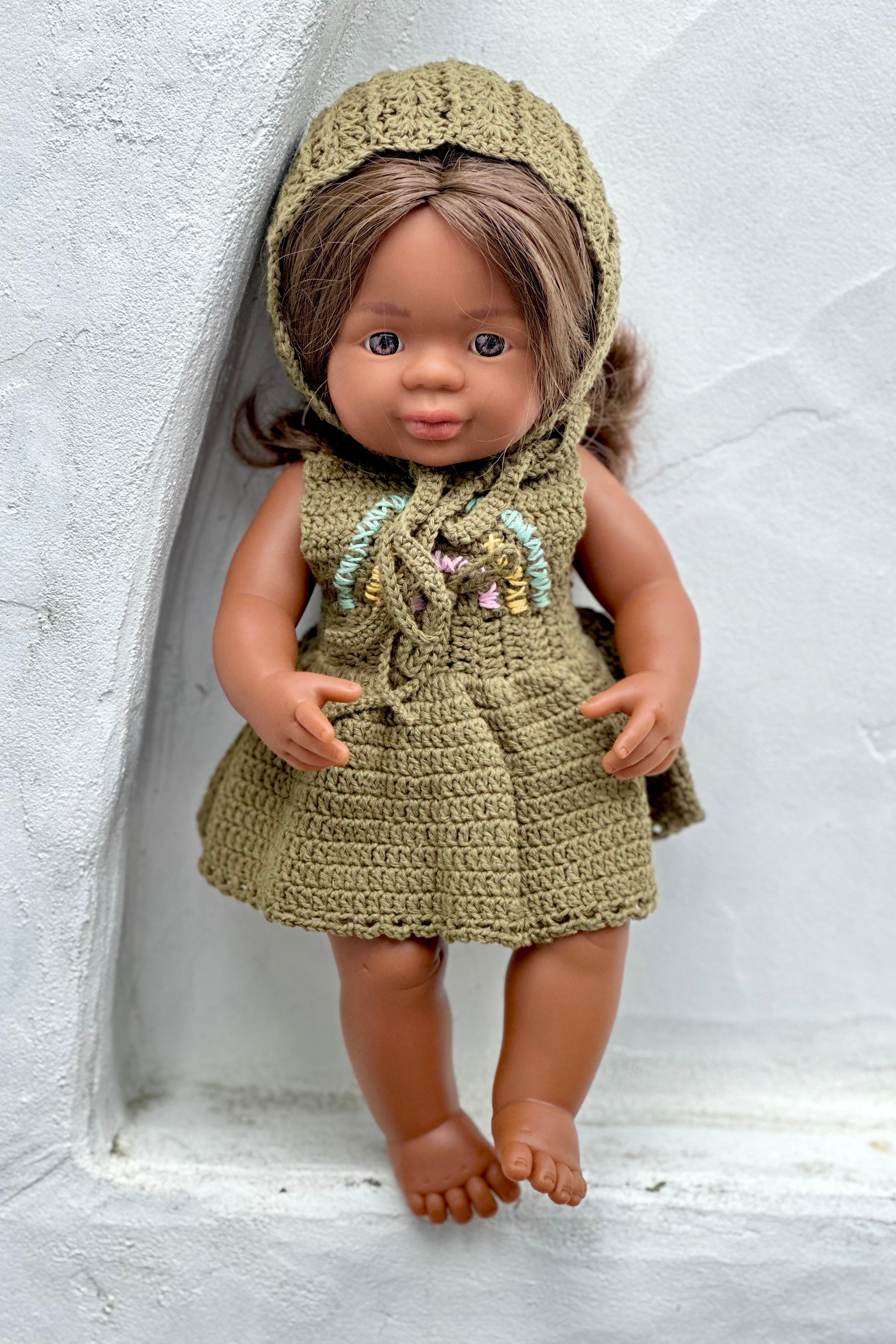 Miniland Doll Clothes | Pippa Dress & Bonnet 38cm
