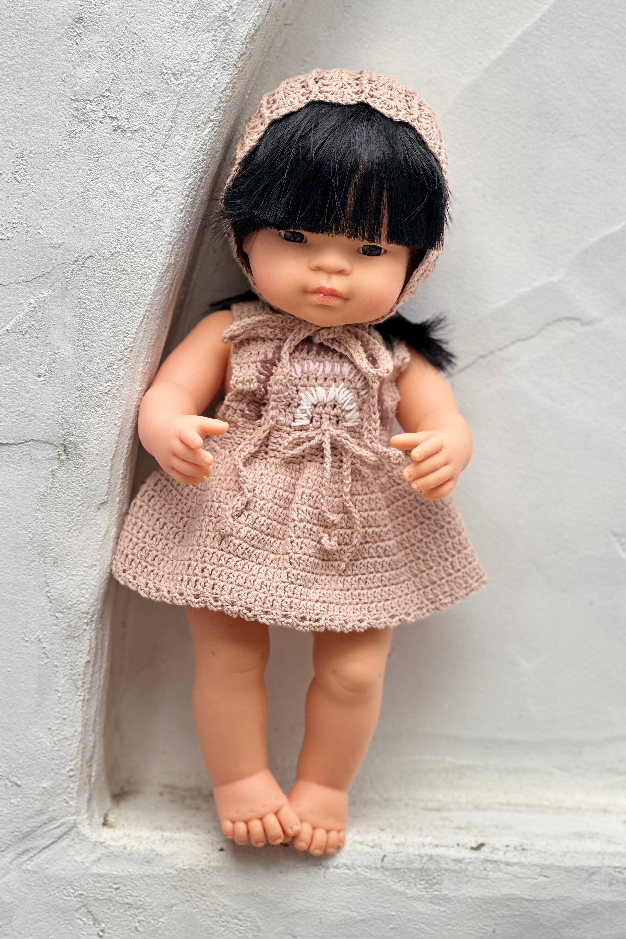Miniland Doll Clothes | Pippa Dress & Bonnet 38cm