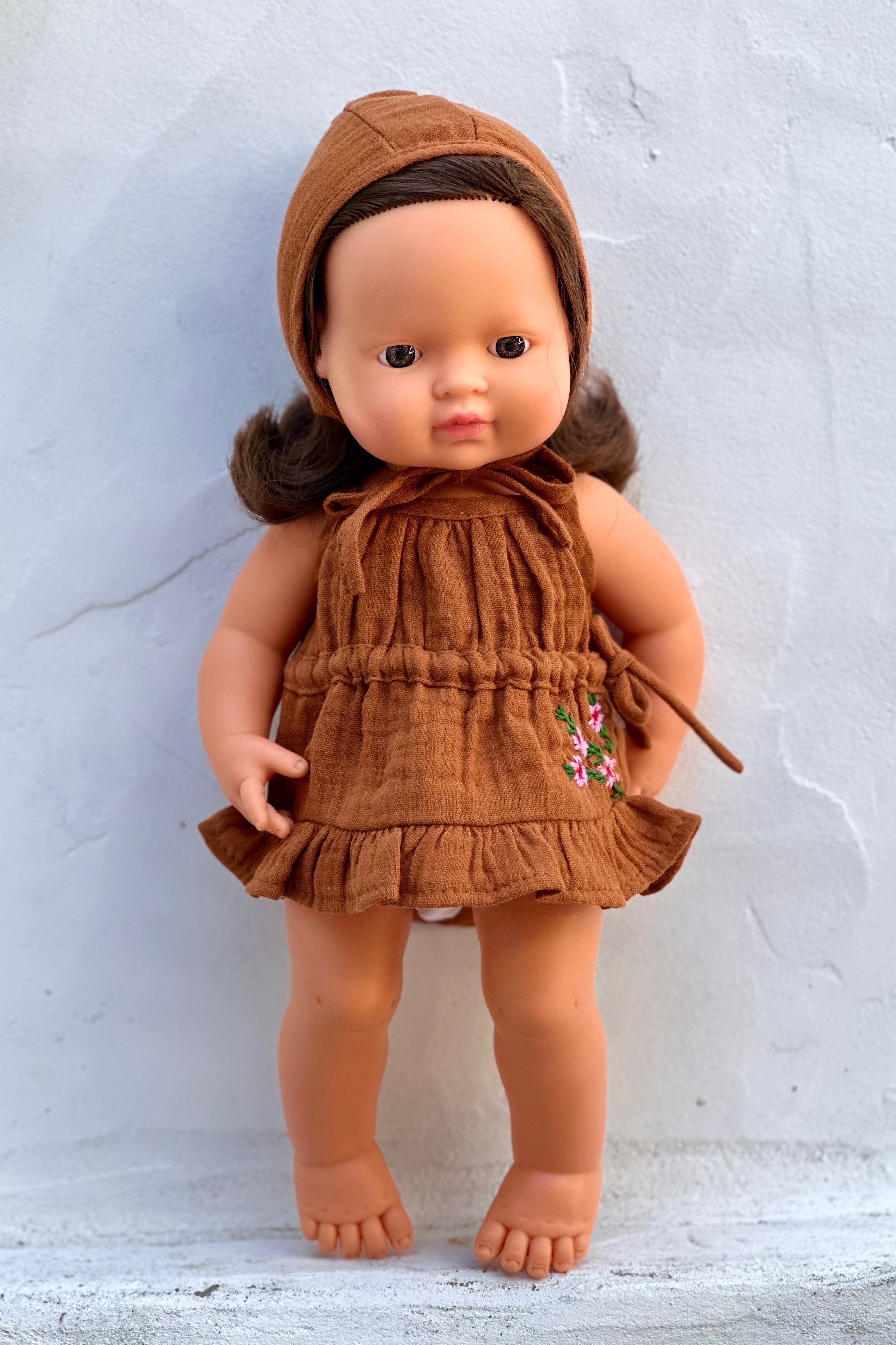 Miniland Doll Clothes | Matilda Dress & Bonnet 38cm