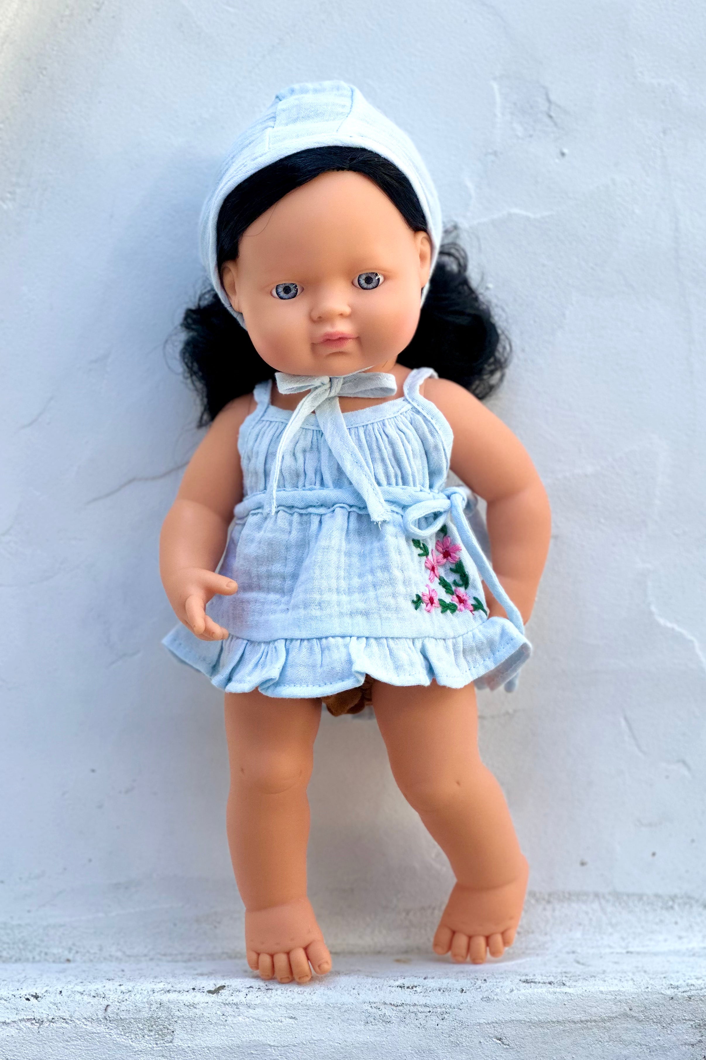 Miniland Doll Clothes | Matilda Dress & Bonnet 38cm