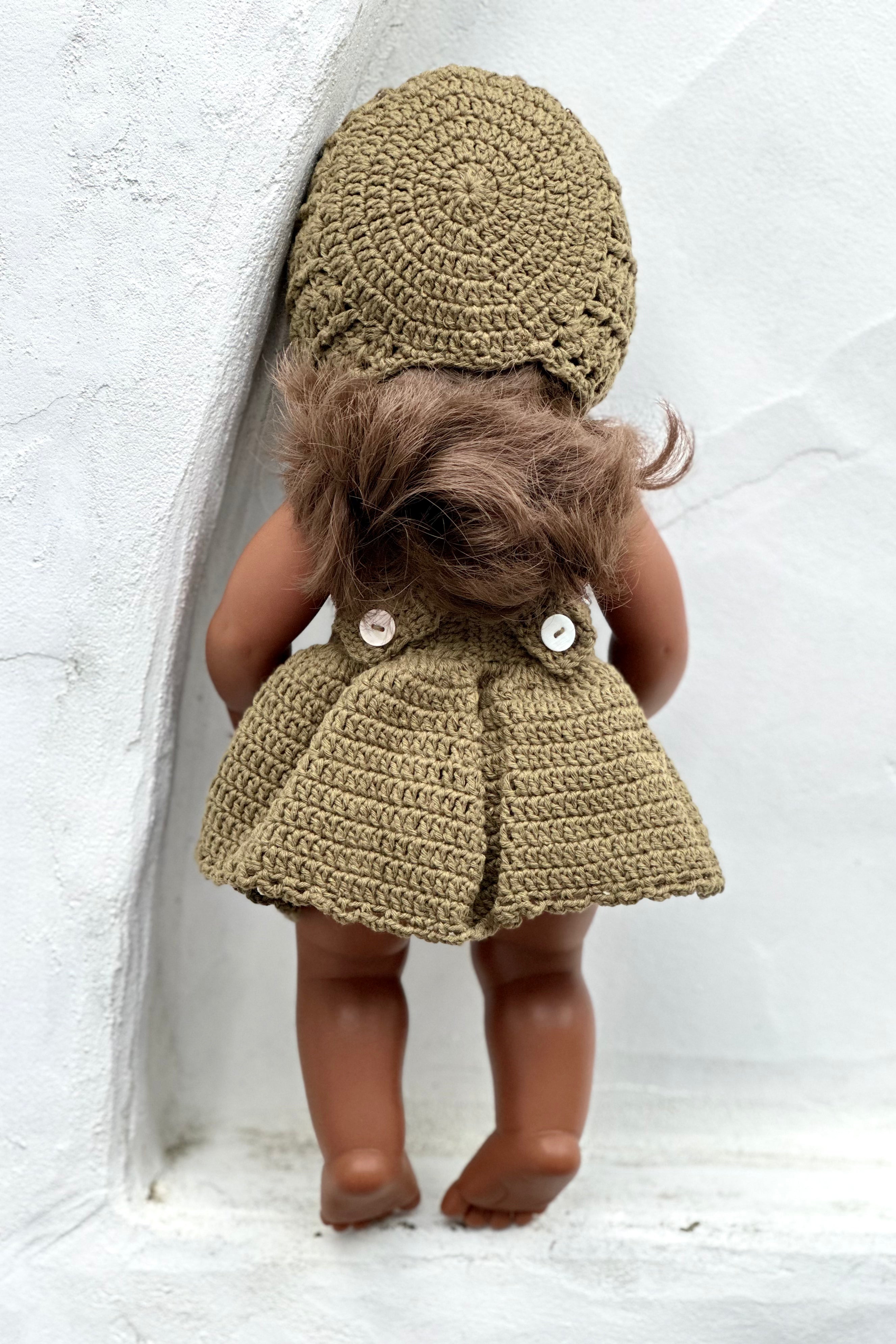 Miniland Doll Clothes | Pippa Dress & Bonnet 38cm