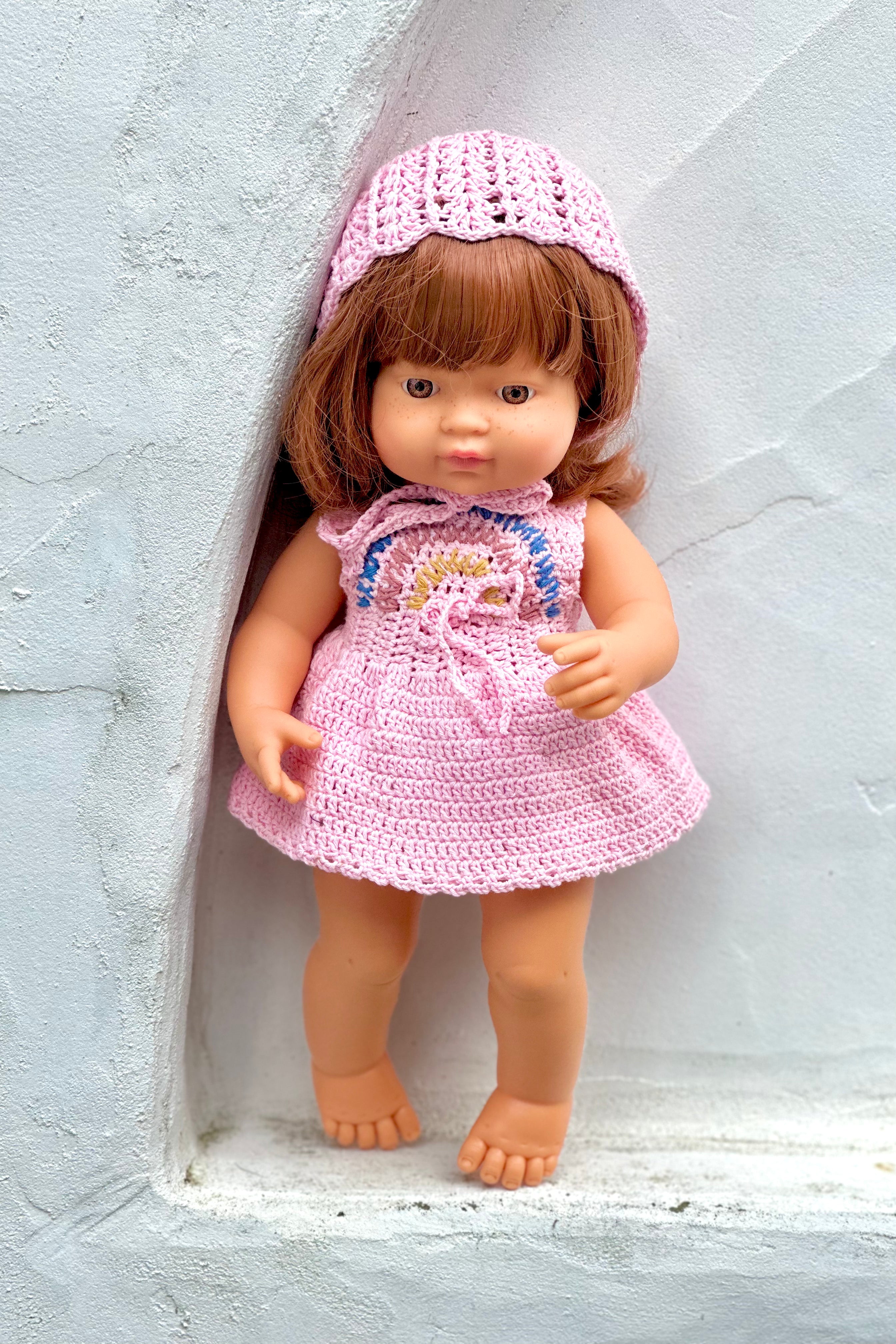 Miniland Doll Clothes | Pippa Dress & Bonnet 38cm