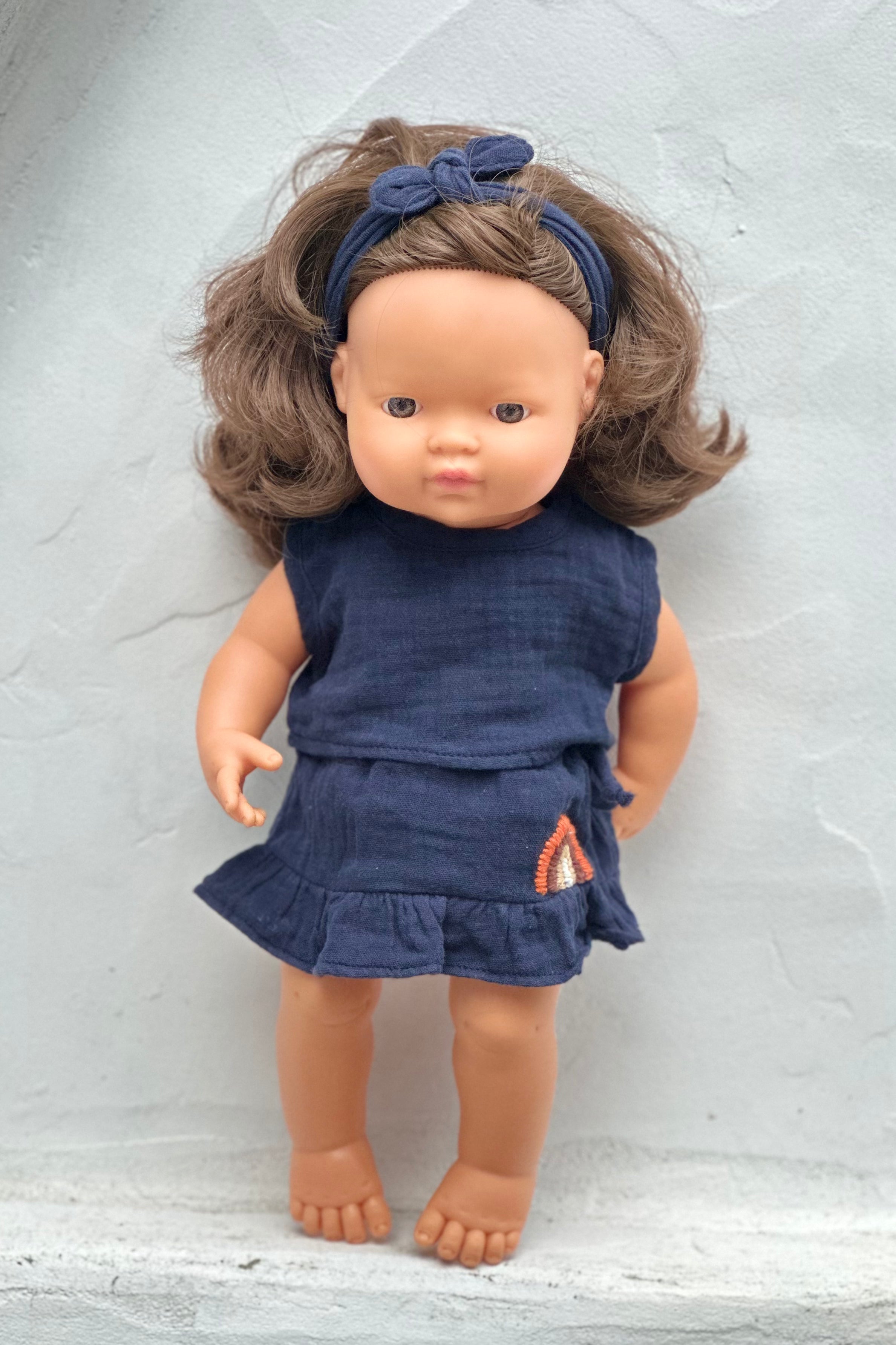 Miniland Doll Clothes | Charlotte Top, Skirt & Headband 38cm