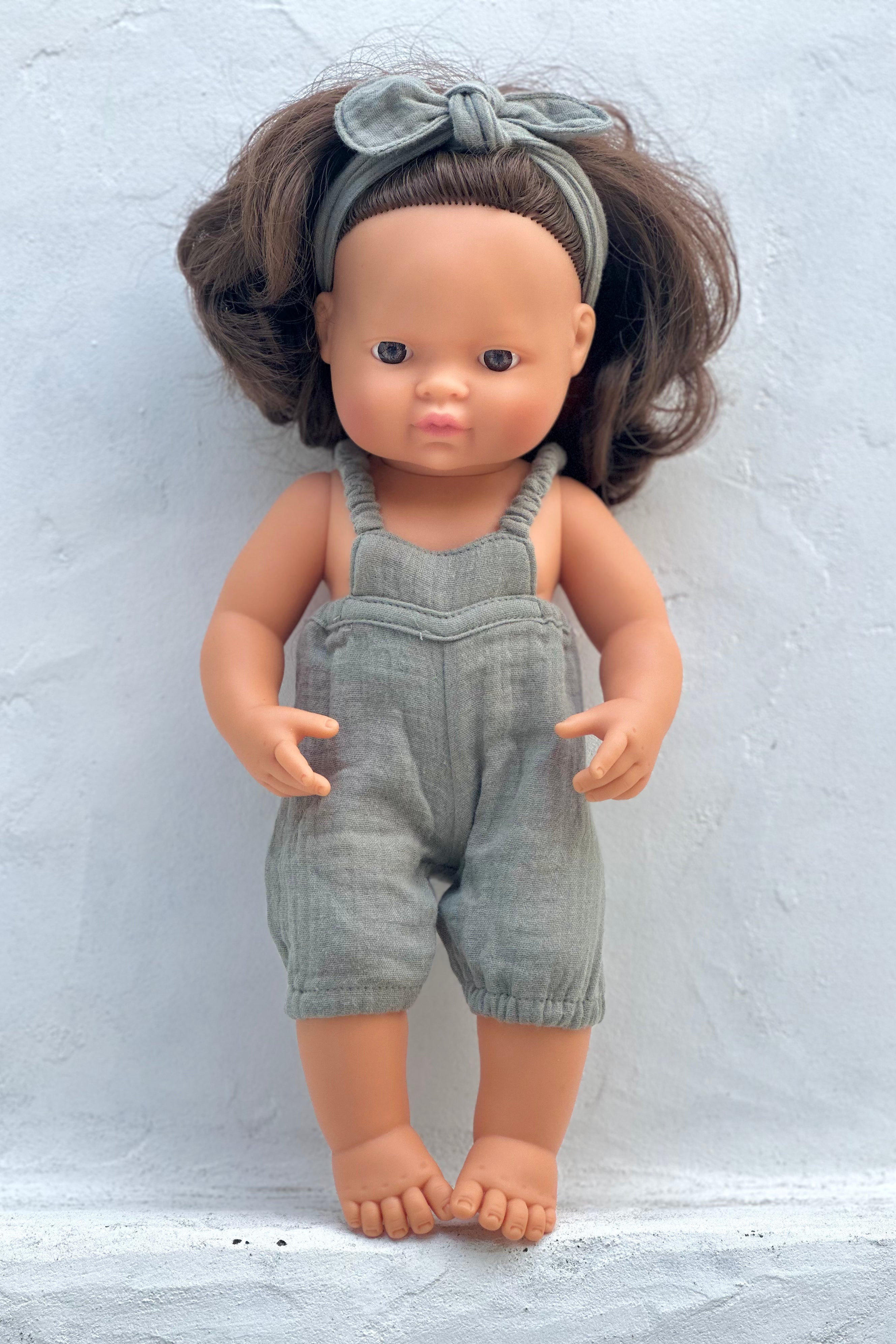 Miniland Doll Clothes | Mia Overalls & Headband 38cm