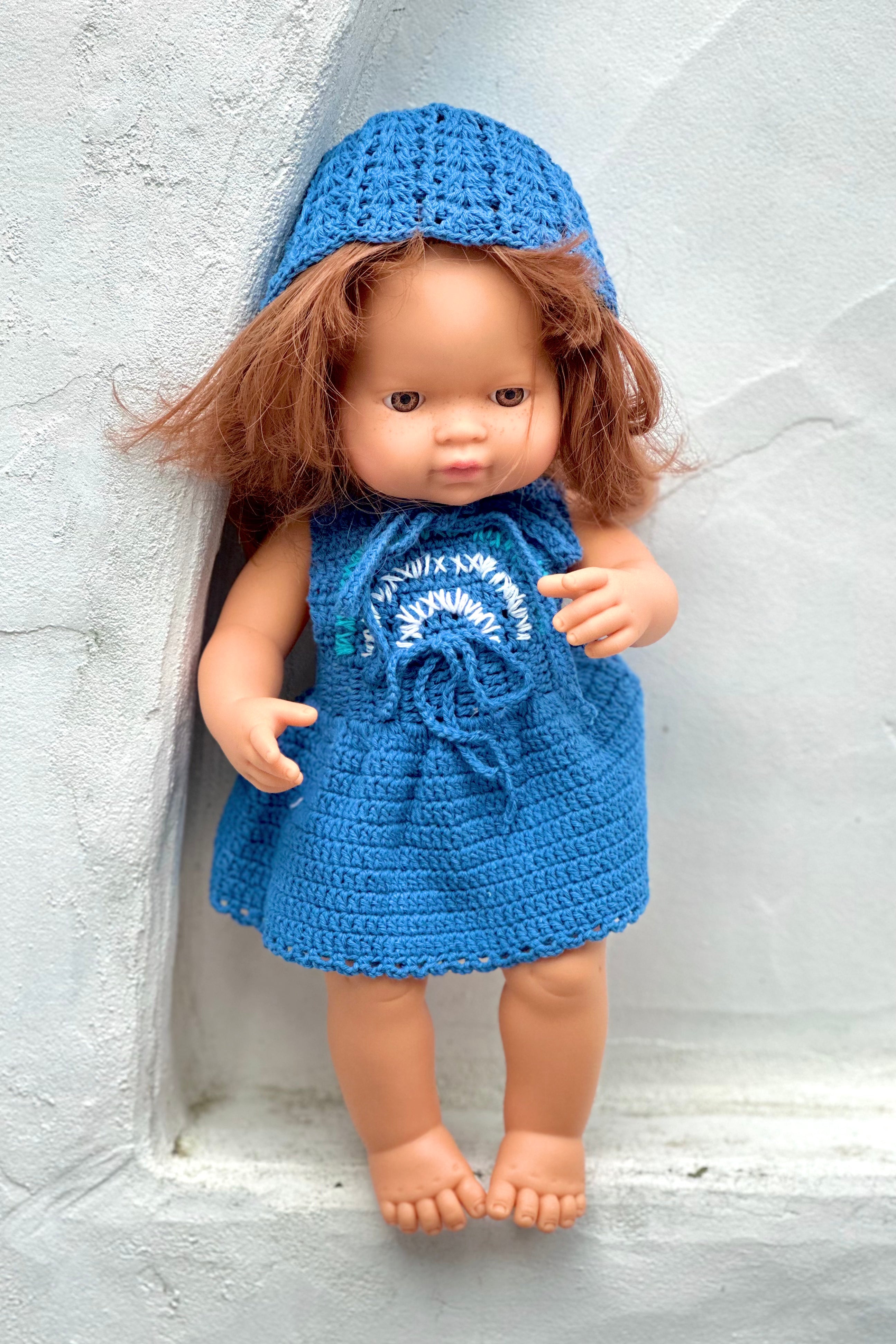 Miniland Doll Clothes | Pippa Dress & Bonnet 38cm
