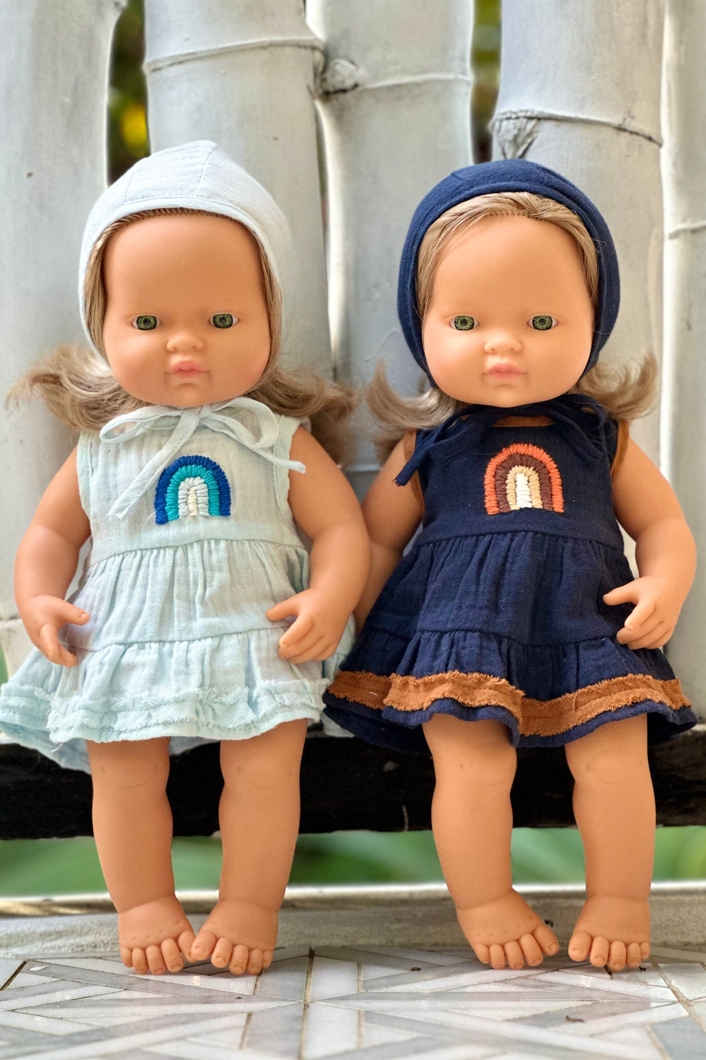 Miniland Doll Clothes | Francesca Dress & Bonnet 38cm