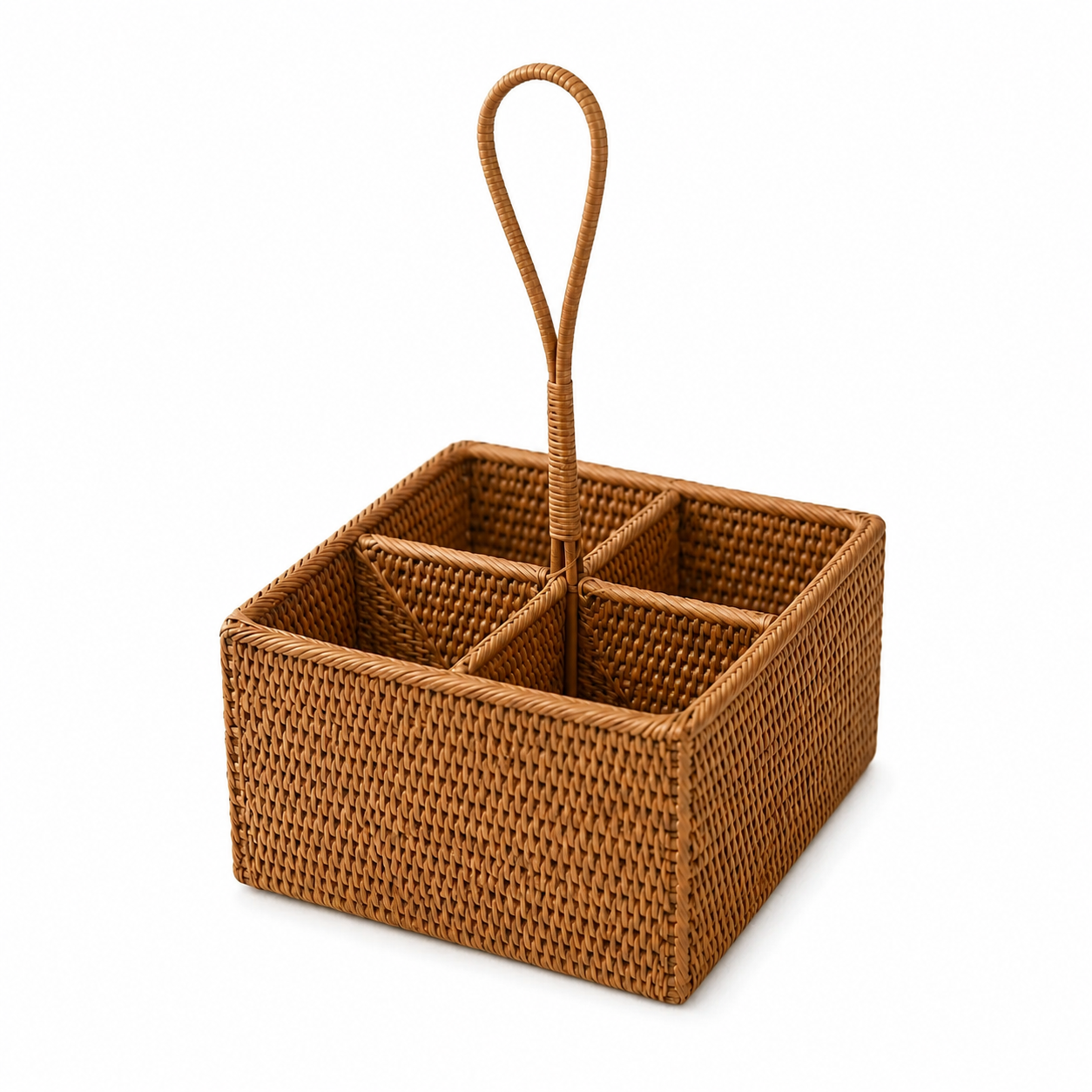 Rattan Cutlery Caddy | Large
