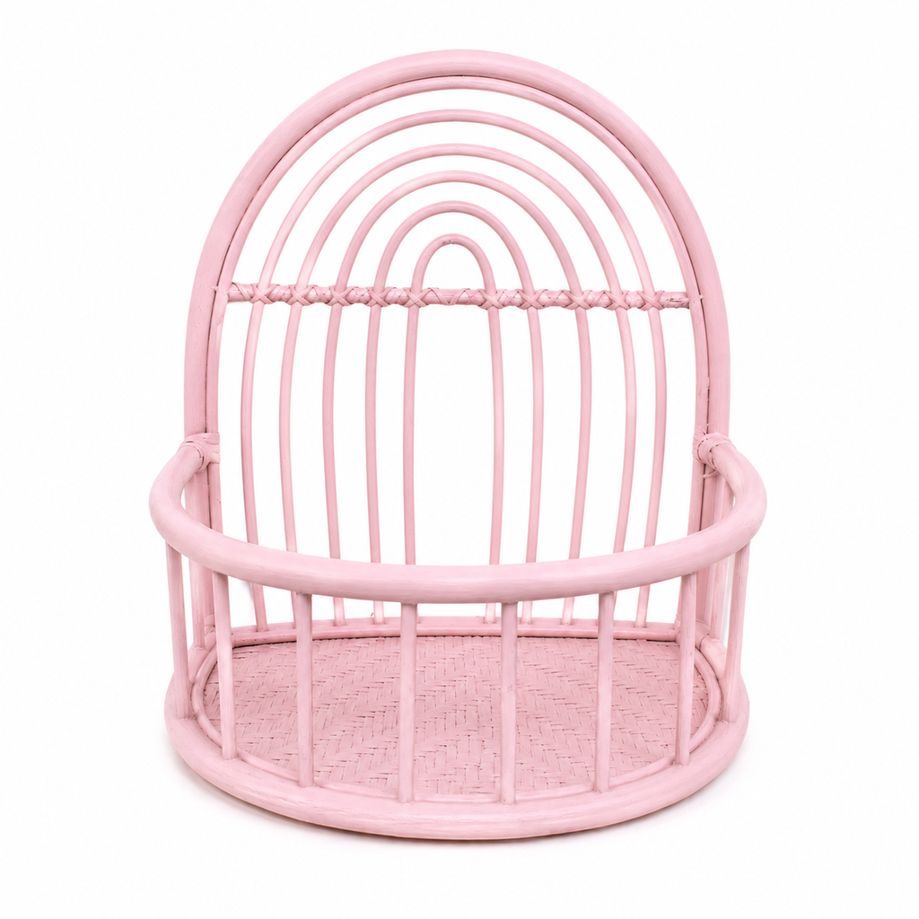 Rainbow Rattan Shelf Pink