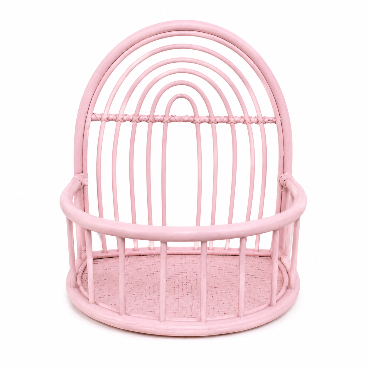 Rainbow Rattan Shelf Pink