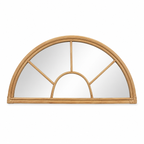 Half Circle Rattan Mirror