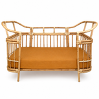 Isola French Flax Linen Fitted Cot Sheet | Mustard