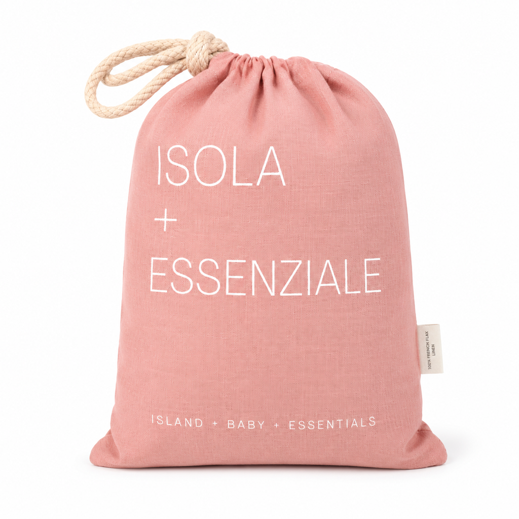 Isola French Flax Linen Fitted Cot Sheet | Blush
