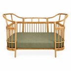Isola French Flax Linen Fitted Cot Sheet | Olive