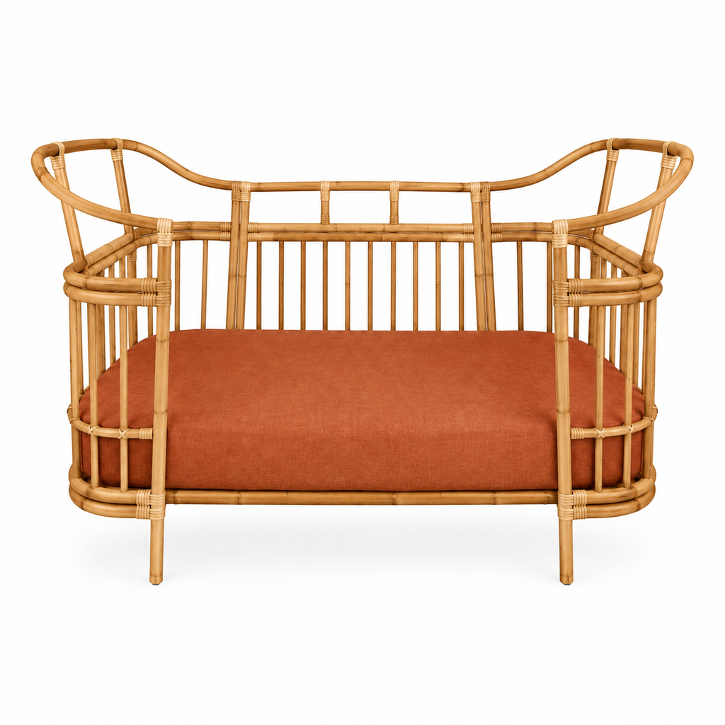 Isola French Flax Linen Fitted Cot Sheet | Rust