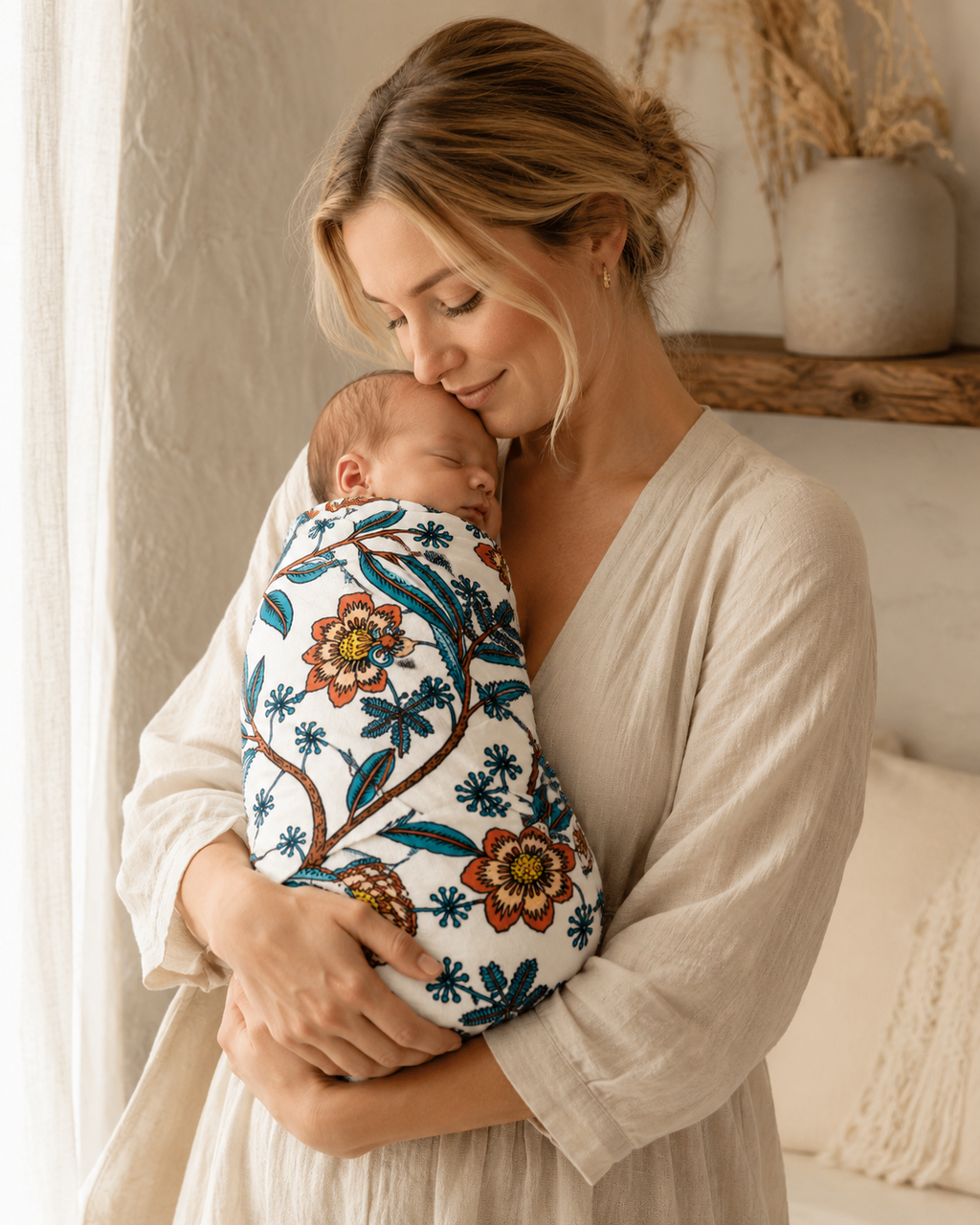 Banksia Organic Cotton Baby Wrap | White