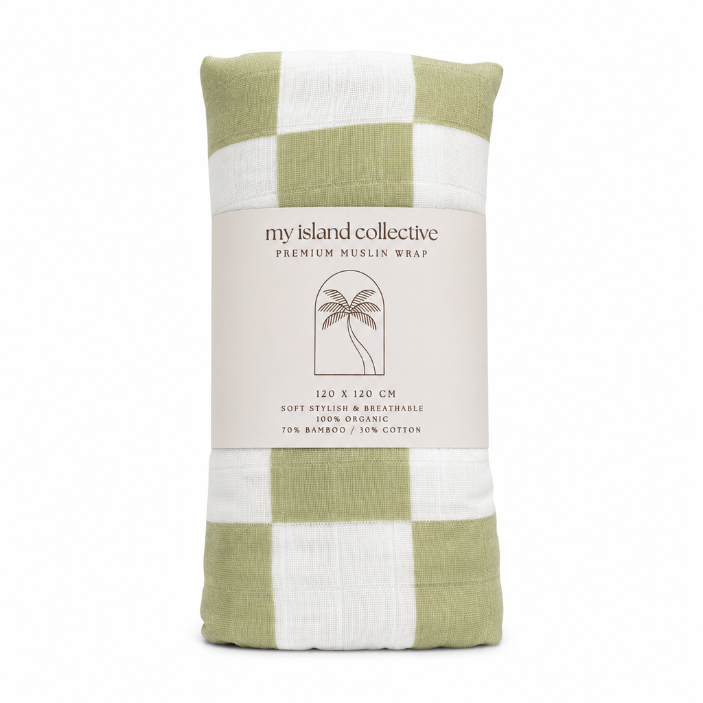 Organic Bamboo / Cotton Baby Wrap | Checkered | Apple