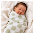 Organic Bamboo / Cotton Baby Wrap | Checkered | Apple