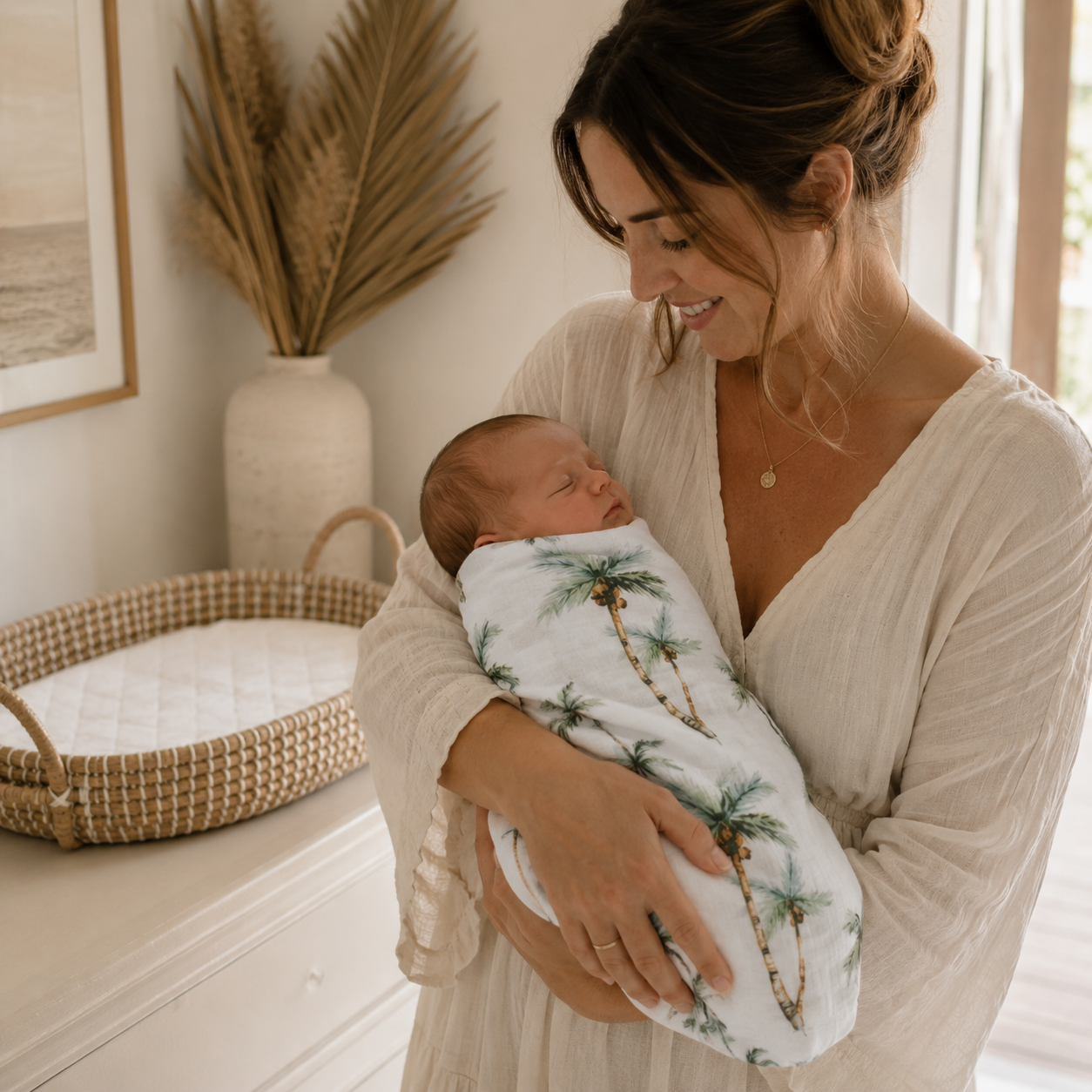 Organic Bamboo / Cotton Baby Wrap | Palms