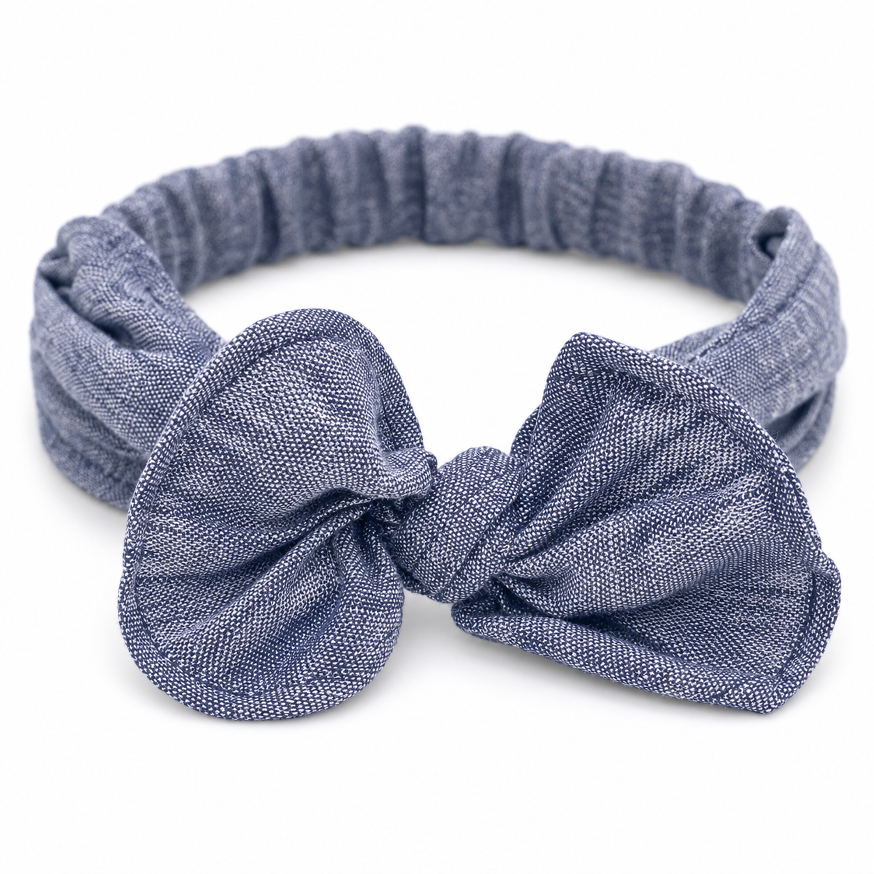 Girls Headband - Blue Linen