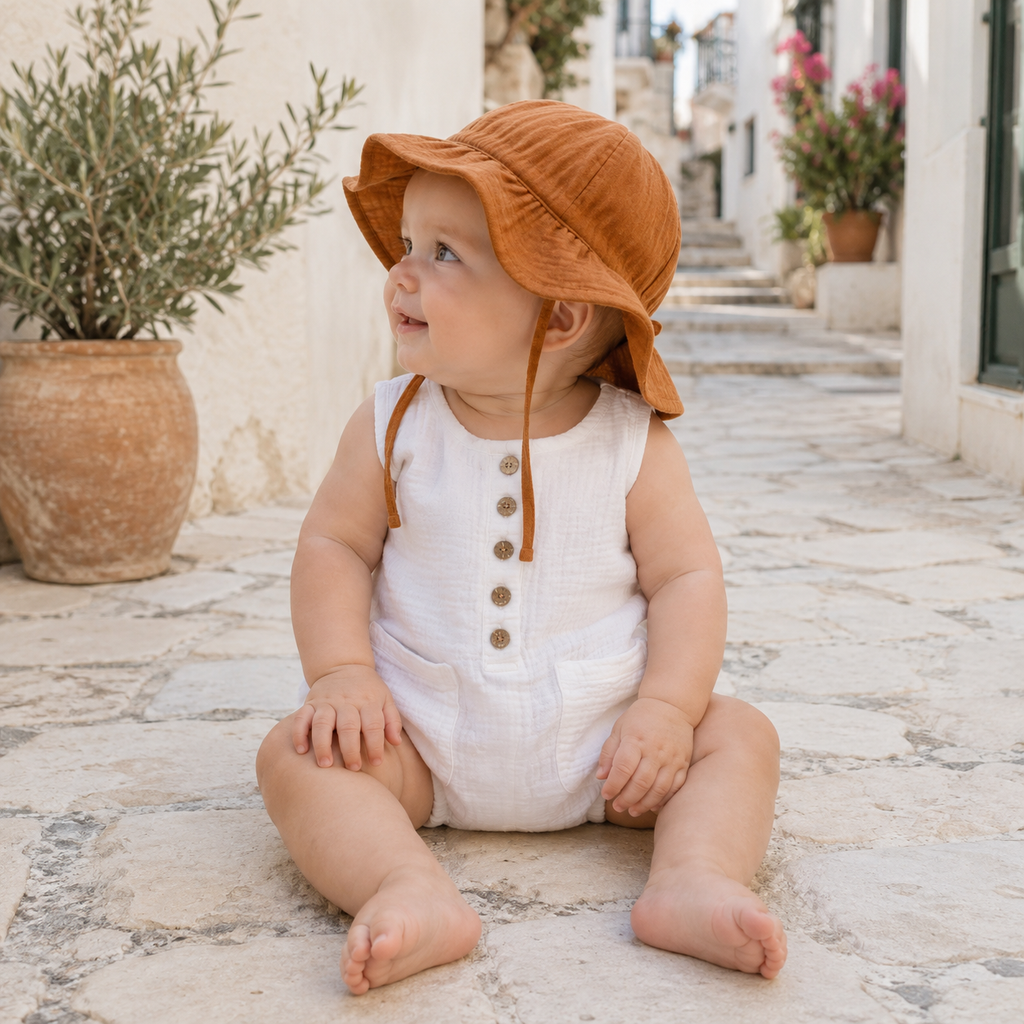 Bambino Baby Sun Hat  - Unisex - Rust