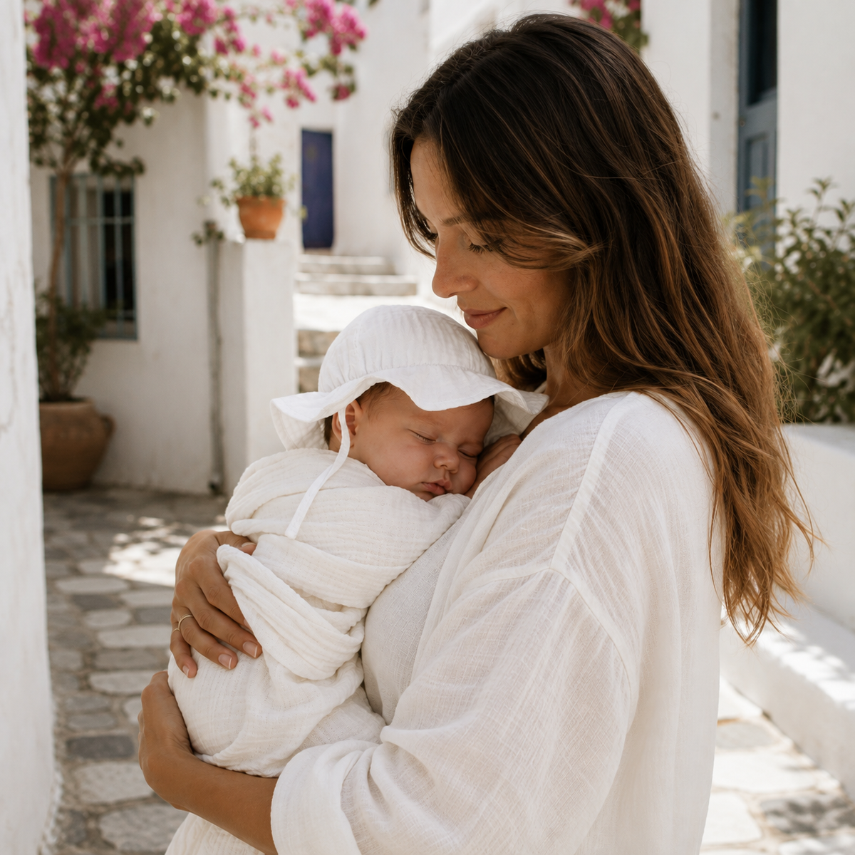 Bambino Baby Sun Hat  - Unisex - White