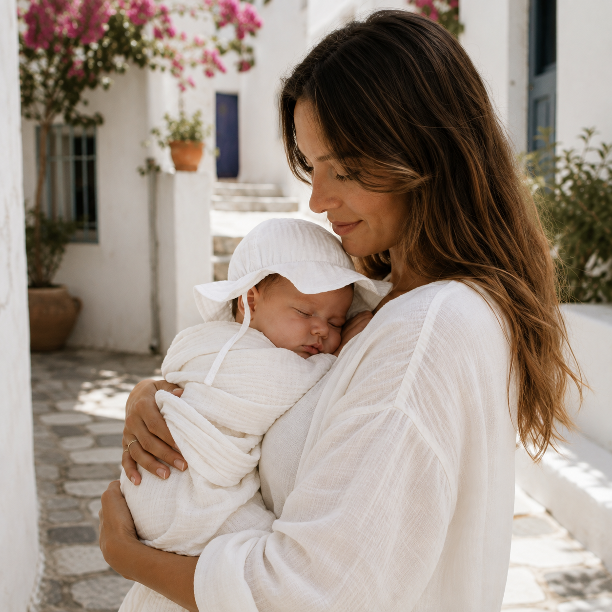 Bambino Baby Sun Hat  - Unisex - White
