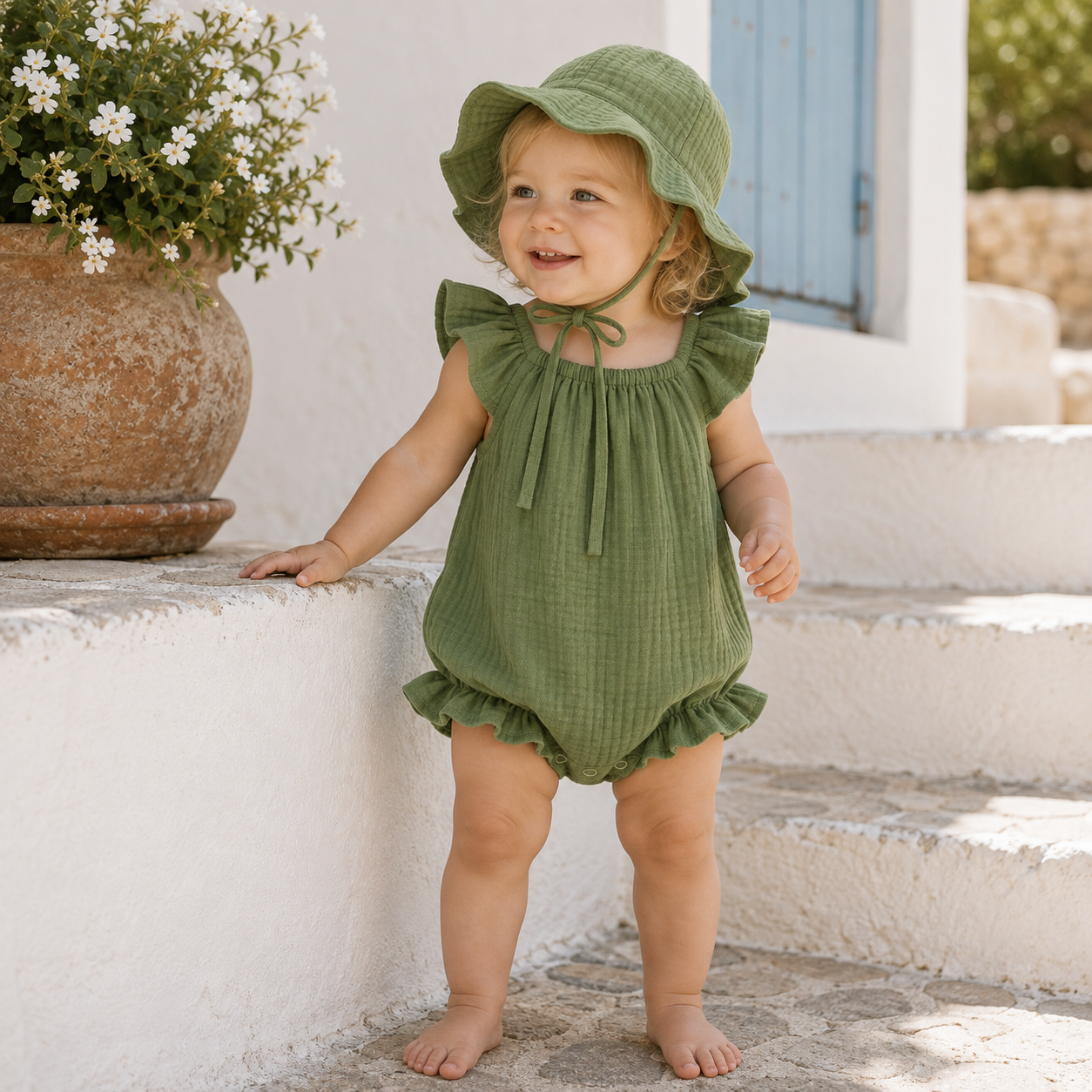 Bambino Baby Sun Hat  - Unisex - Basil