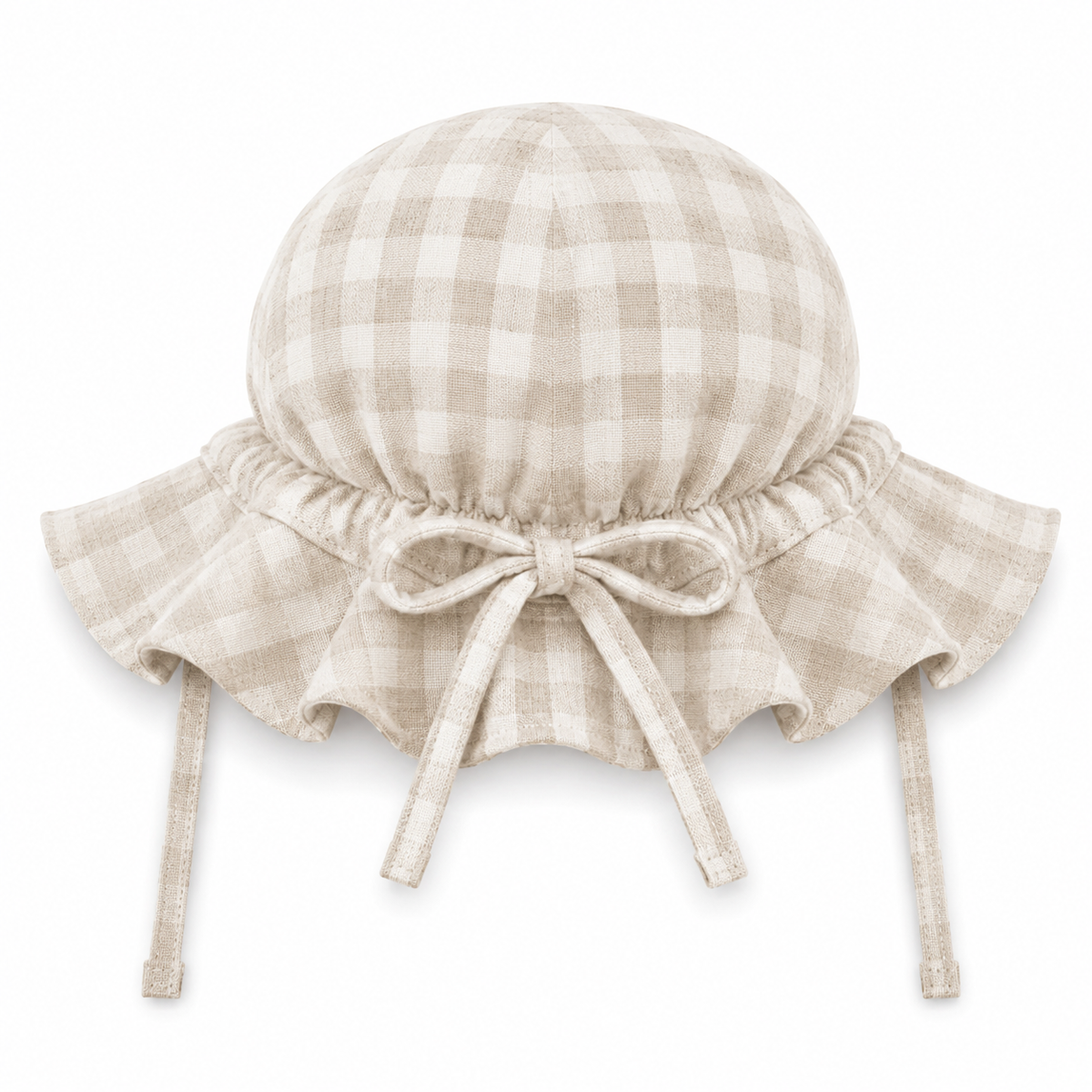Bambino Baby Sun Hat  - Unisex - Natural Gingham