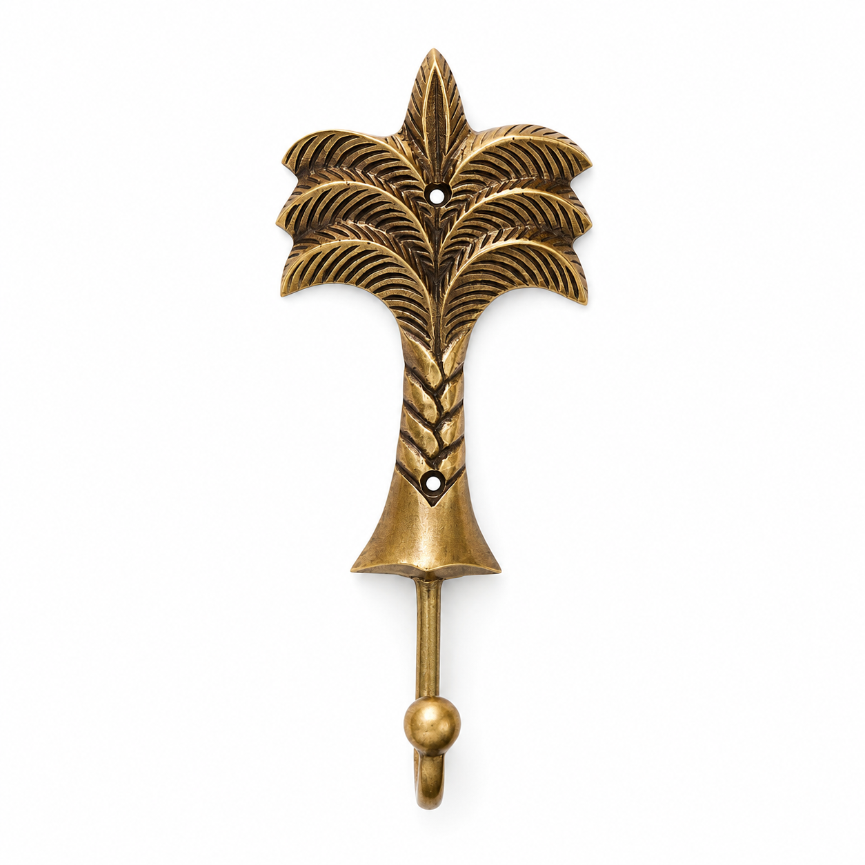 Brass Palm Tree Hook | Small