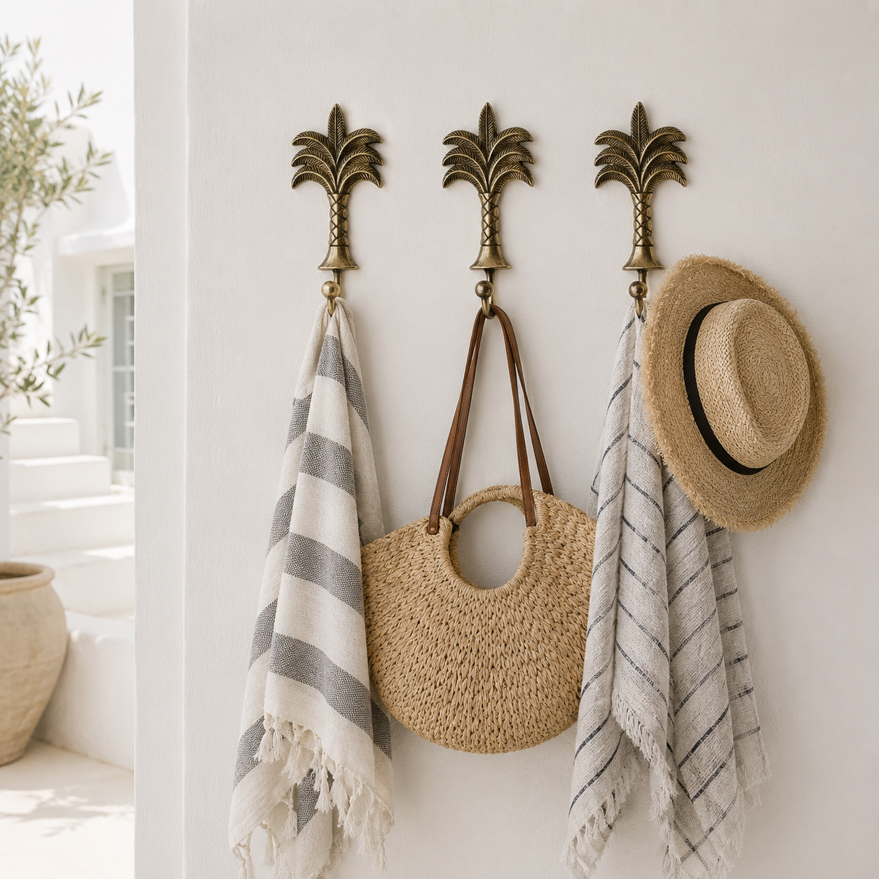 Brass Palm Tree Hook | Large