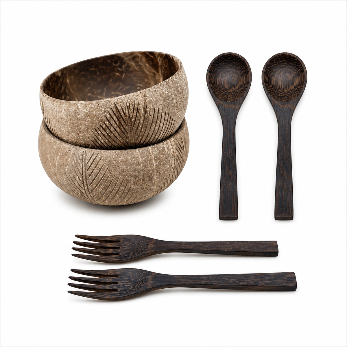 LEAF / JUMBO COCONUT BOWLS (2)