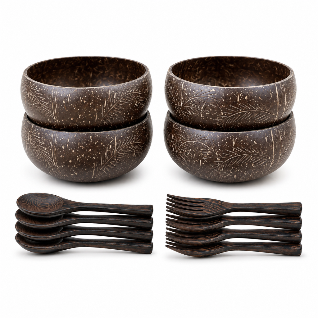 PALM TREE  / JUMBO COCONUT BOWLS(4)