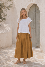 Milano Linen Skirt | Midi | Mustard
