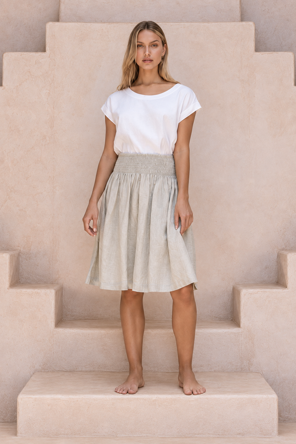 Milano Linen Skirt | Mini |  Natural